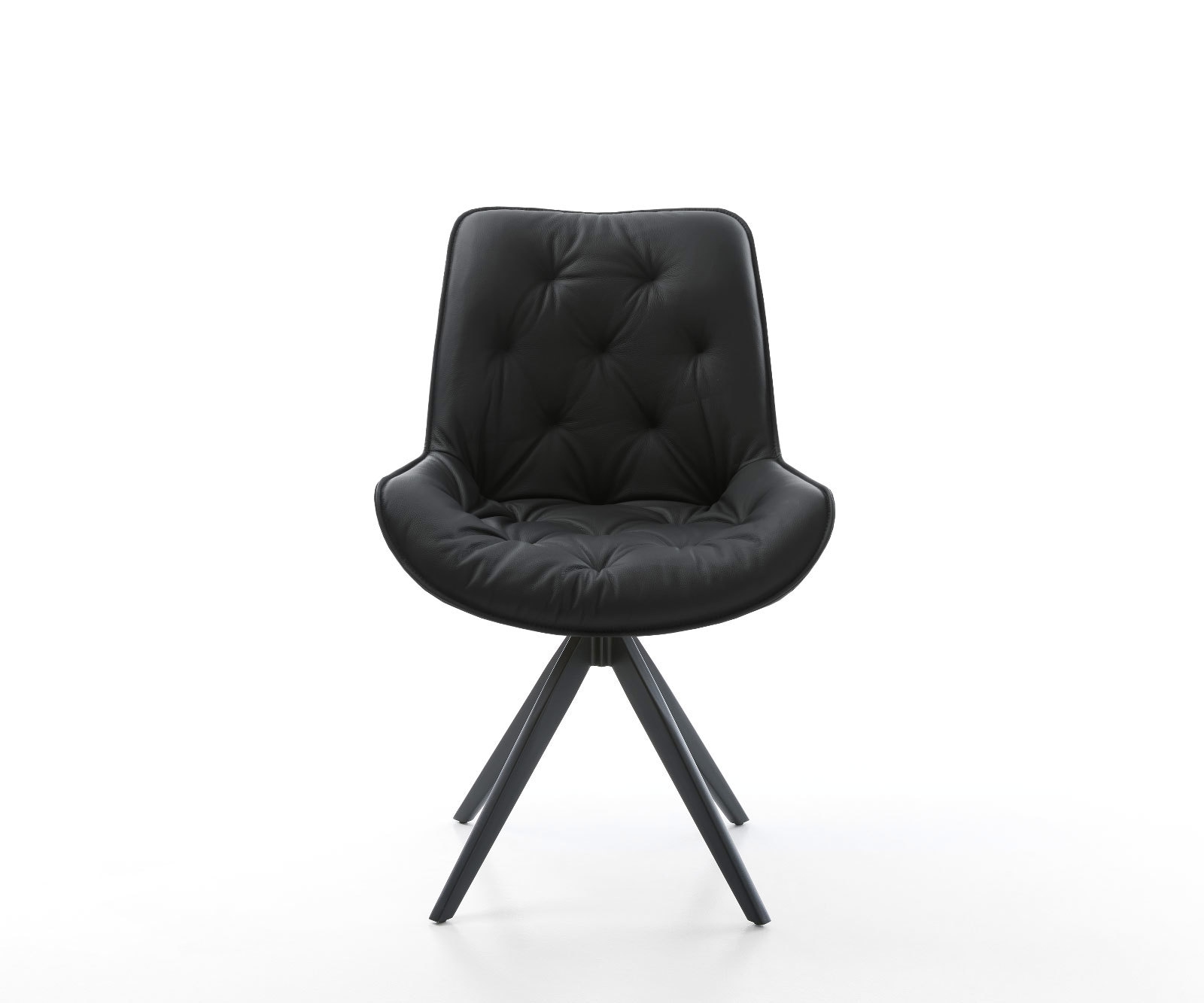 Esszimmerstuhl Taimi-Flex Echt-Leder Schwarz Kreuzgestell kantig Schwarz 5 Esszimmerstuhl Taimi-Flex Echt-Leder Schwarz Kreuzgestell kantig Schwarz 5