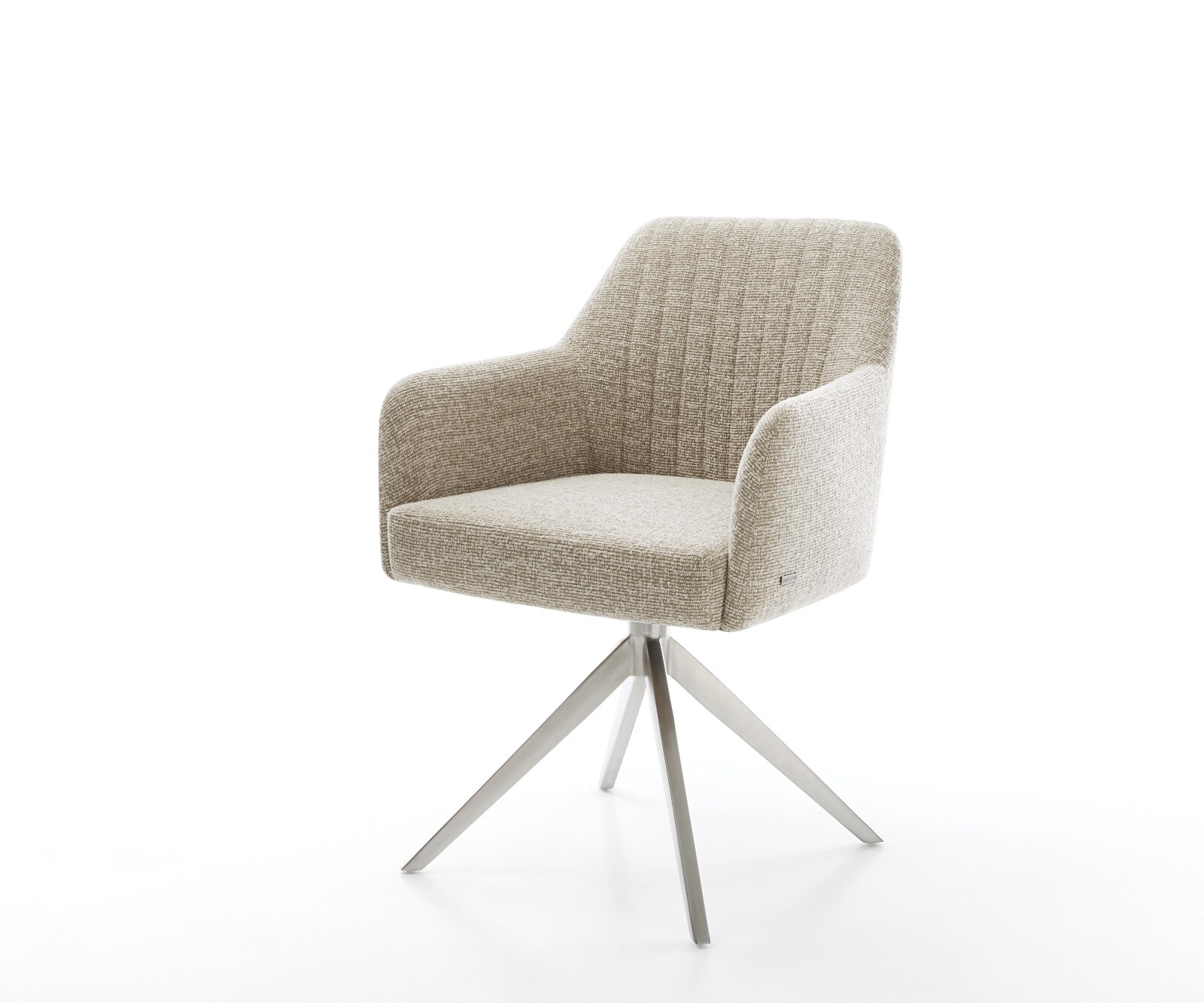 Drehstuhl Greg-Flex Webstoff Soft Beige Kreuzgestell breit Edelstahl 360° drehbar Wippfunktion Taschenfederkern Drehstuhl Greg-Flex Webstoff Soft Beige Kreuzgestell breit Edelstahl 360° drehbar Wippfunktion Taschenfederkern