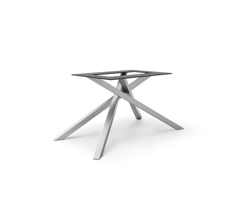 Cadre croisé rectangle en métal argenté pour plateaux de table à partir de 200 cm