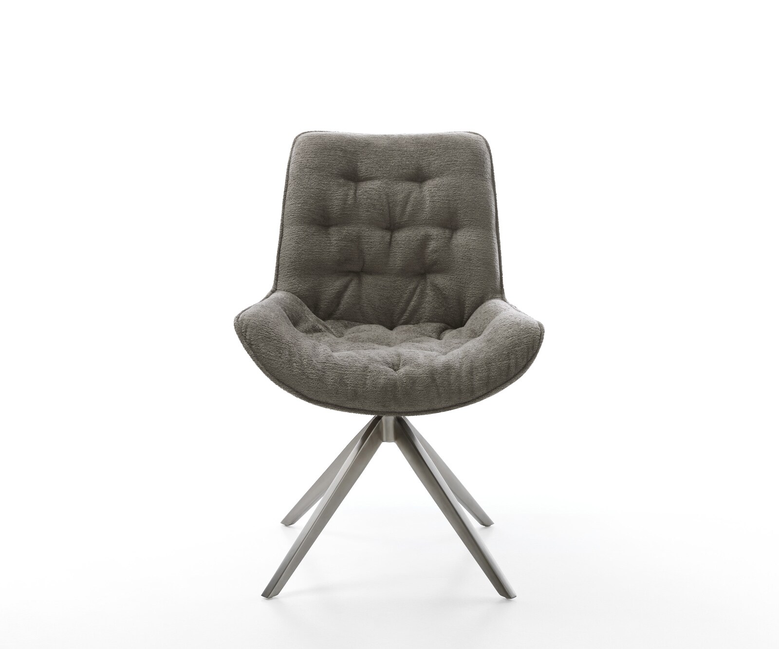 Chaise-pivotante Taimi-Flex bouclé doux couleur boue pied croisé large grafiete pivotement sur 360° fonction bascule 2