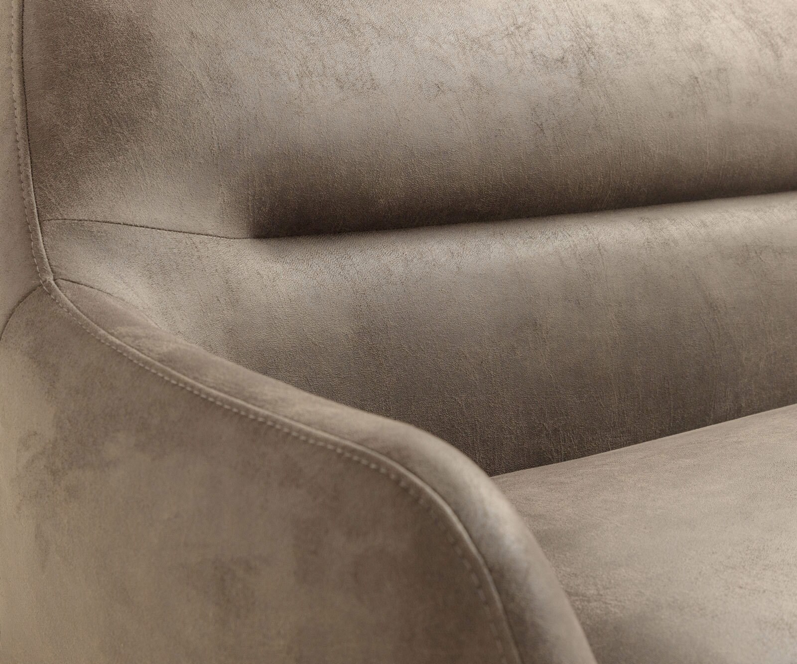 Banc-de-salle-à-manger Taya-Flex 285x190 cm microfibre beige vintage pied croisé angulaire acier inoxydable ressort ensaché à droite 6