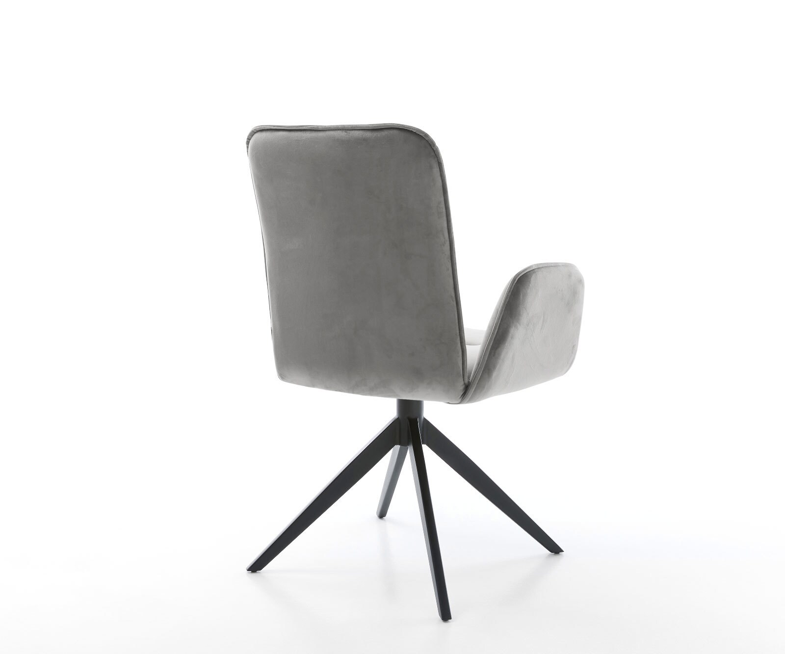 Chaise-pivotante Vinja-Flex velours gris pied croisé large noir pivotement sur 360° fonction bascule 4