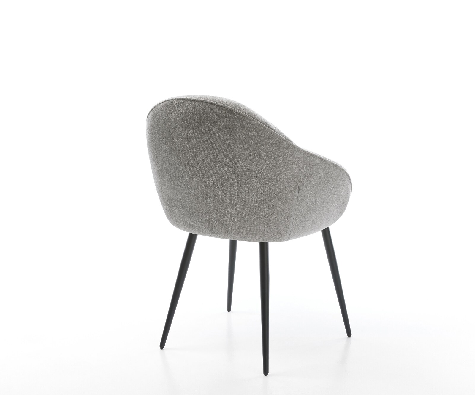 Chaise-de-salle-à-manger Gaio-Flex tissu structuré doux gris 4 pieds coniques noir 5