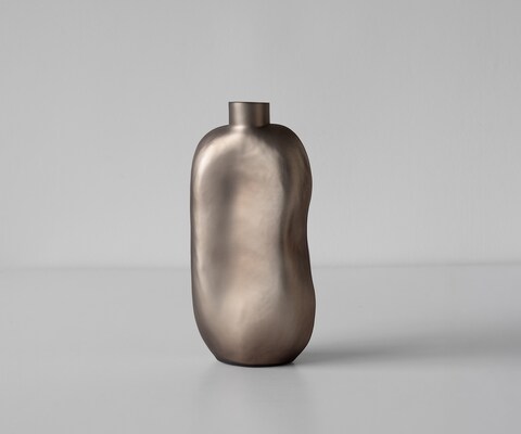 Vase Mireva B17 x T9 x H33 cm Glas Opal Mundgeblasen