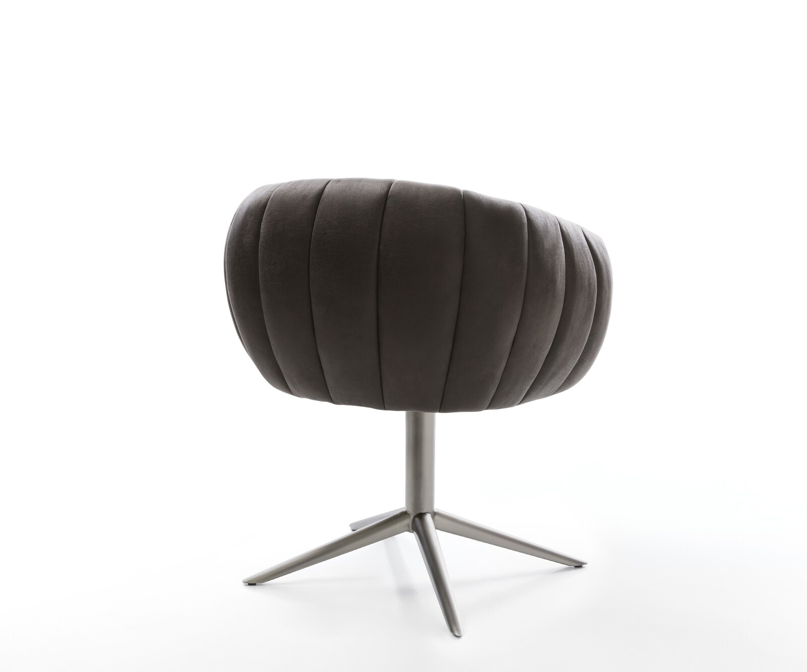 Drehstuhl Jada-Flex Mikrofaser Anthrazit Vintage Fußkreuz Graphit 360° drehbar Wippfunktion Taschenfederkern 5