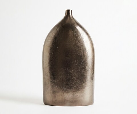 Vase Ogiva B32 x T16 x H56 cm Aluminium Mokka Bronze Gegossen
