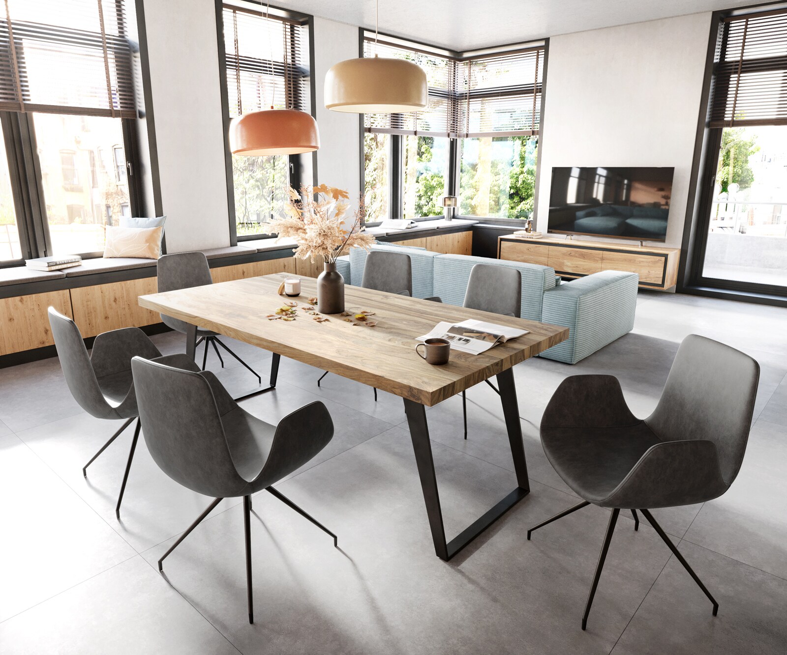 Esszimmerstuhl Ilia-Flex mit Armlehnen Mikrofaser Anthrazit Vintage Kreuzgestell konisch Schwarz 4 Esszimmerstuhl Ilia-Flex mit Armlehnen Mikrofaser Anthrazit Vintage Kreuzgestell konisch Schwarz 4