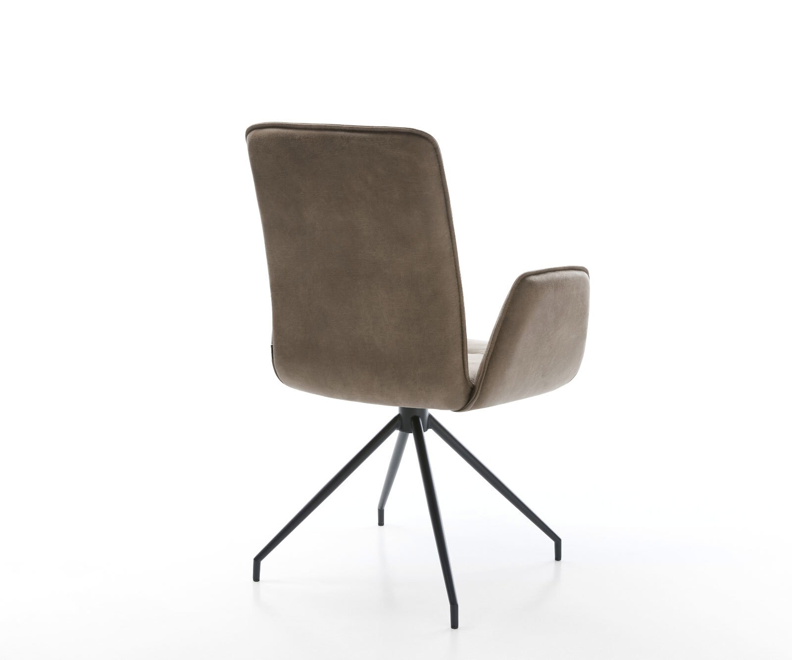 Chaise-pivotante Vinja-Flex taupe vintage cadre croisé conique noir pivote sur 180° 4