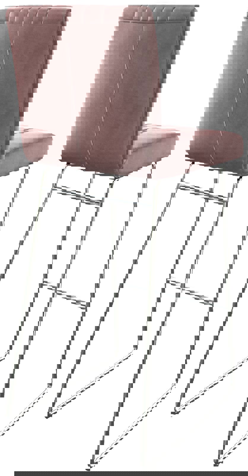 Barstuhl Luiga-Flex Samt Rosé Kufengestell Edelstahl 4 Barstuhl Luiga-Flex Samt Rosé Kufengestell Edelstahl 4