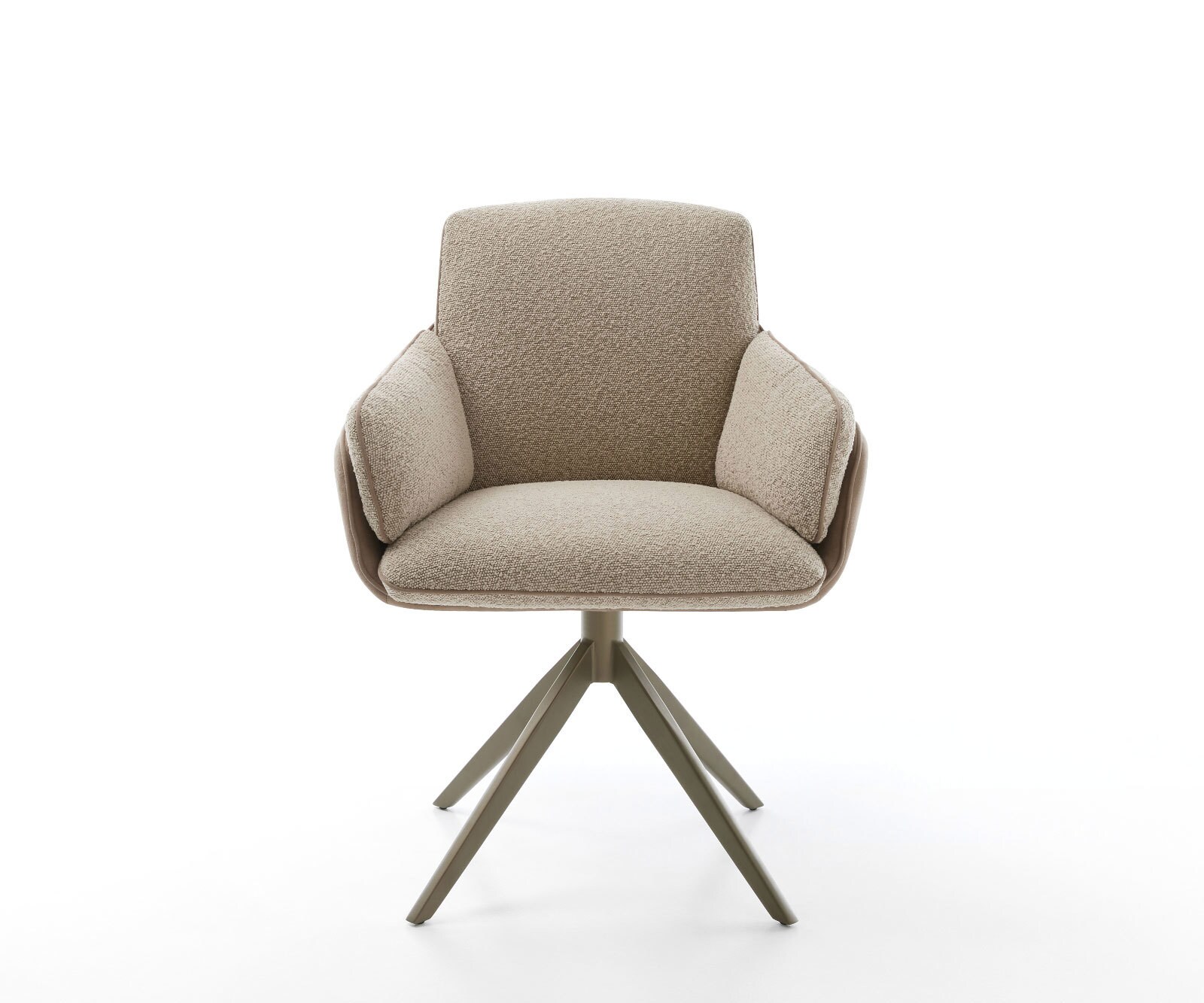 Drehstuhl Luan-Flex mit Armlehnen Materialmix Schlamm Kreuzgestell breit Effektfinish Titan 360° drehbar Wippfunktion 1