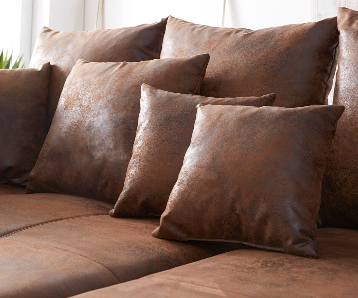 Eckcouch Violetta 300 x 220 cm Lederimitat   Braun Recamiere variabel 5 Eckcouch Violetta 300 x 220 cm Lederimitat   Braun Recamiere variabel 5