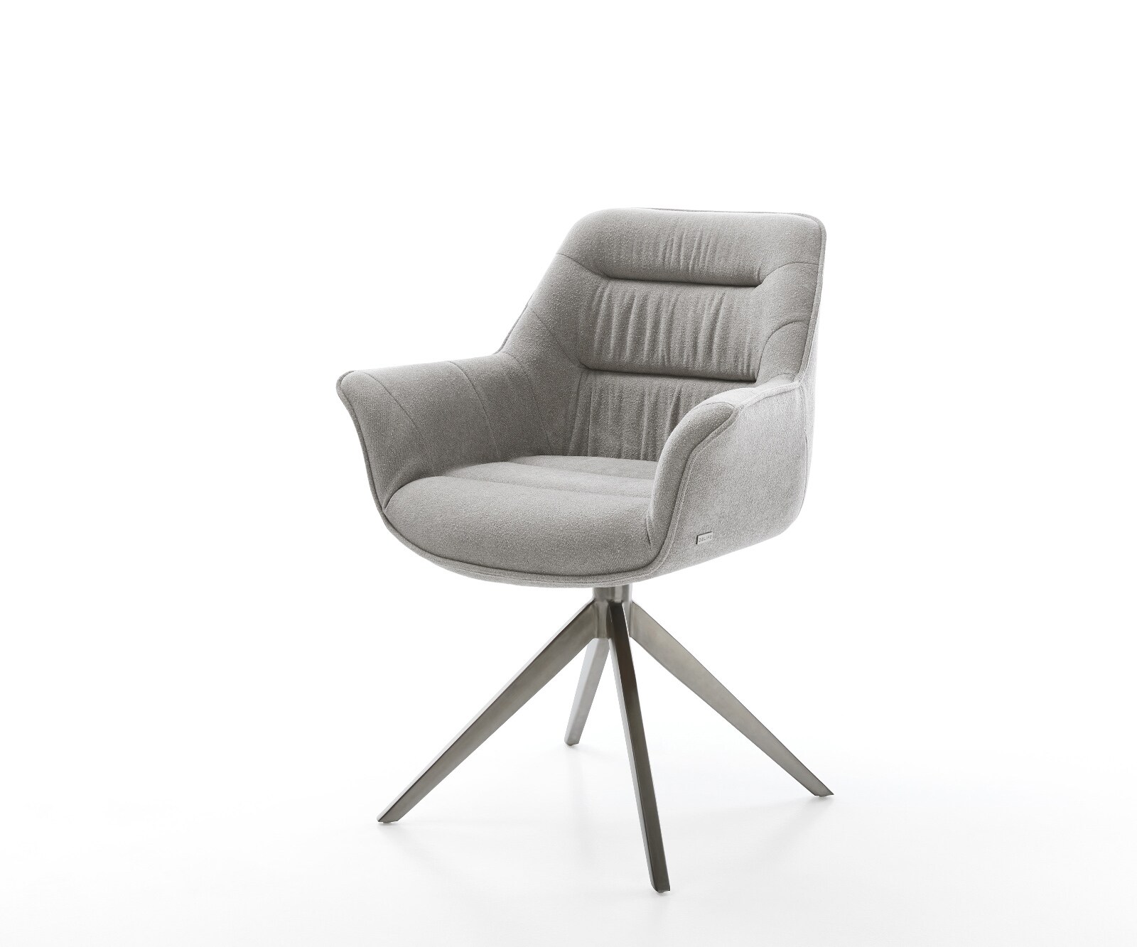 Drehstuhl Kaira-Flex Strukturstoff Soft Grau Kreuzgestell breit Graphit 360° drehbar Wippfunktion