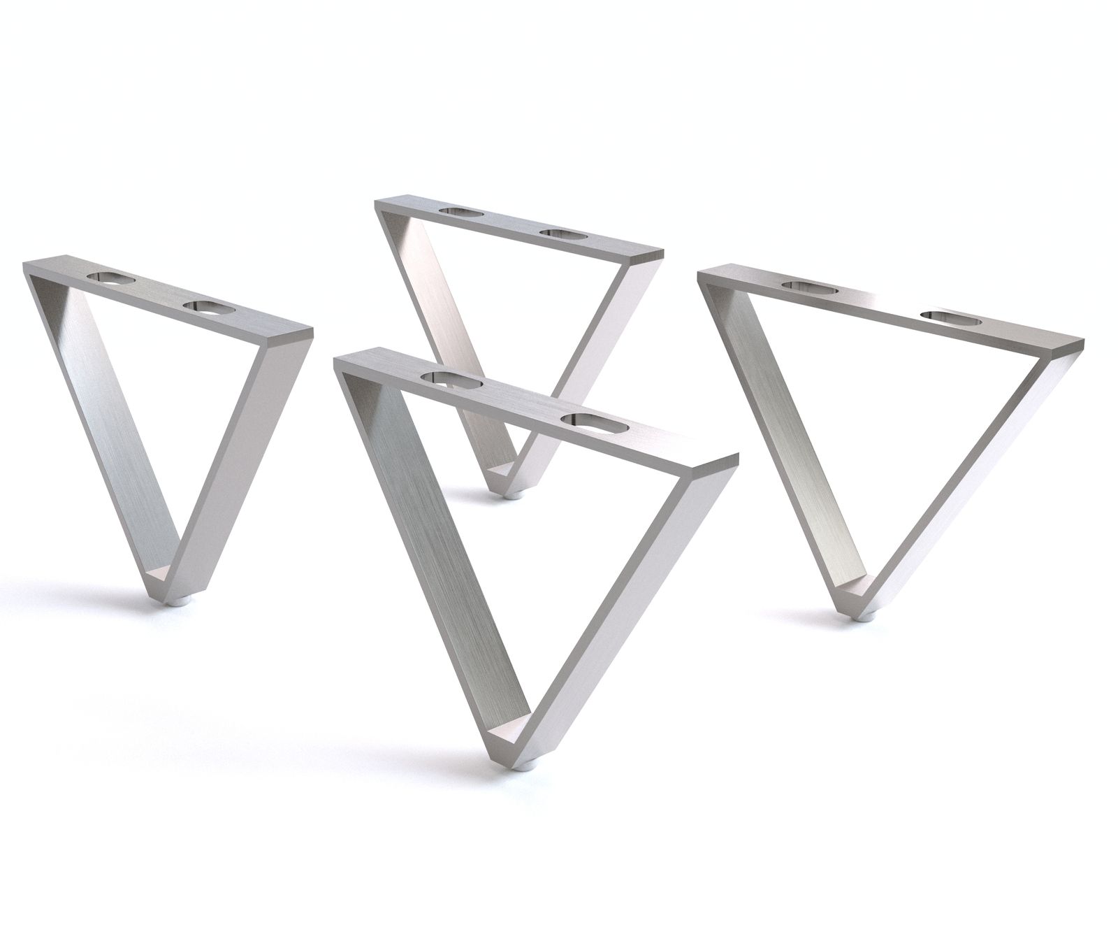 Fuß V-Form 15 cm Edelstahl gebürstet für alle Möbelarten (4er Set)