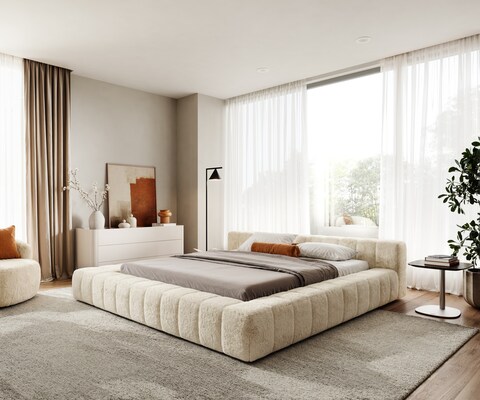 Sommier-rembourré Espazio 180x200 cm Peluche blanc crème
