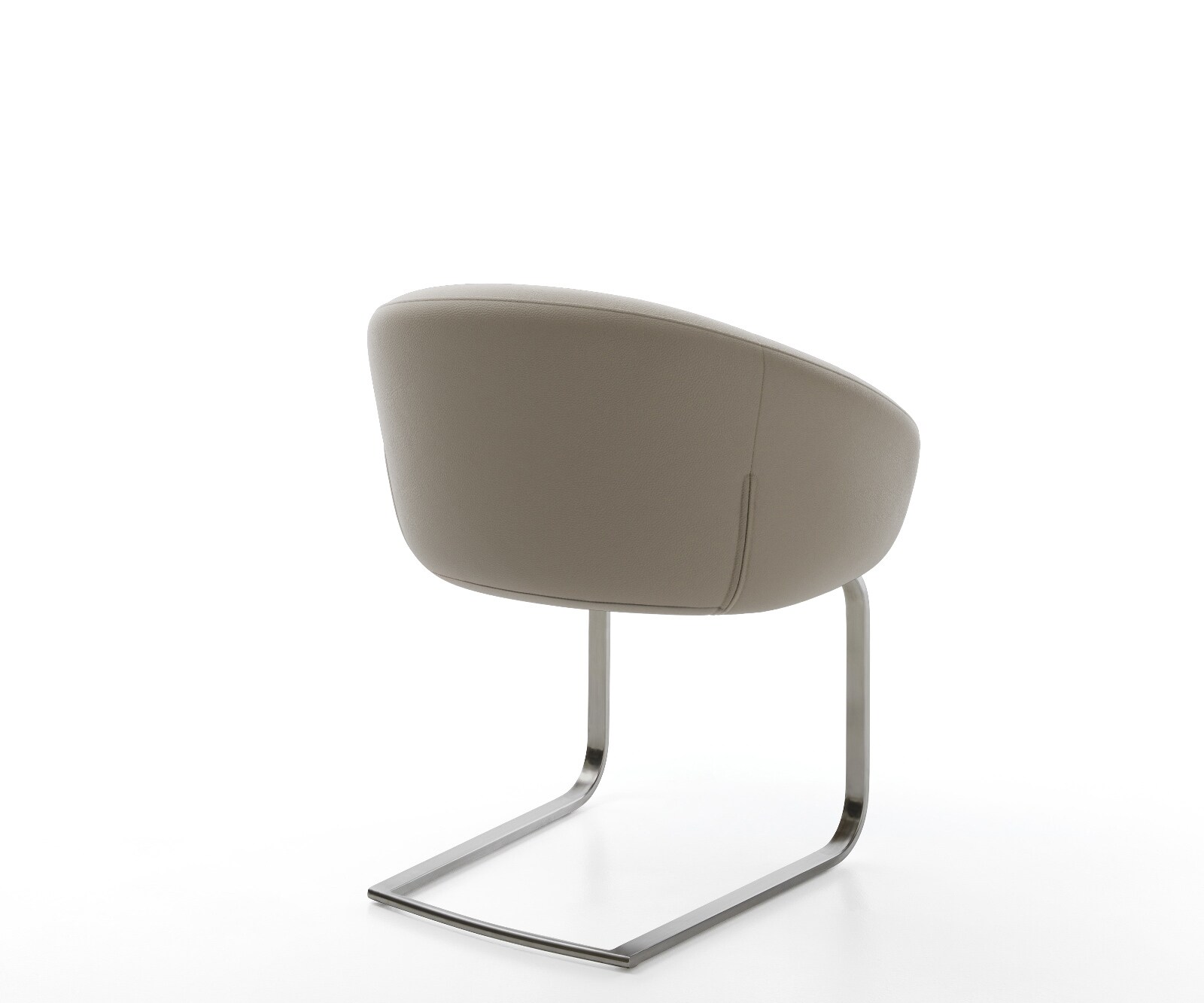 Cantilever Vinka-Flex avec accoudoirs cuir de vache couleur boue pied cantilever plat grafiete ressorts ensachés 4