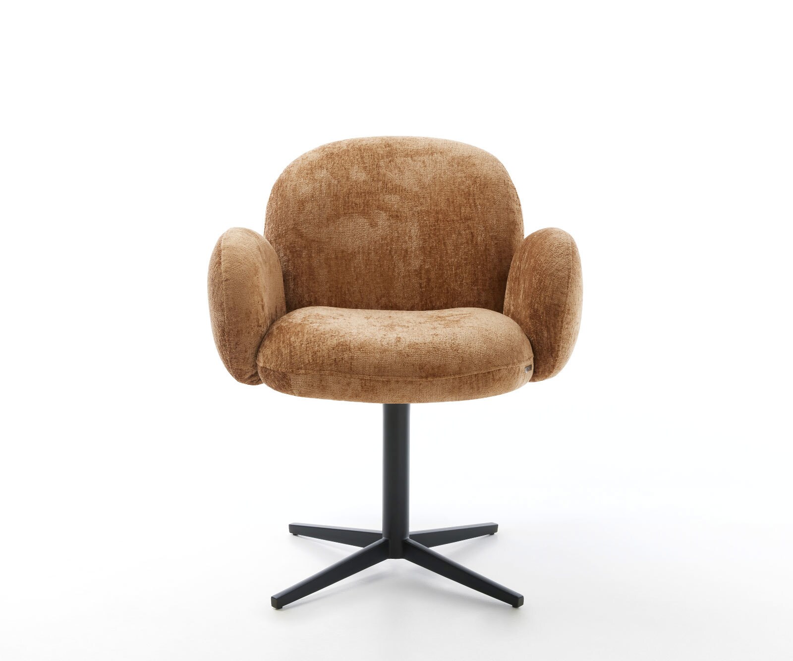 Drehstuhl Nube-Flex mit Armlehnen Chenille Rost Fußkreuz Schwarz 360° drehbar Taschenfederkern 2