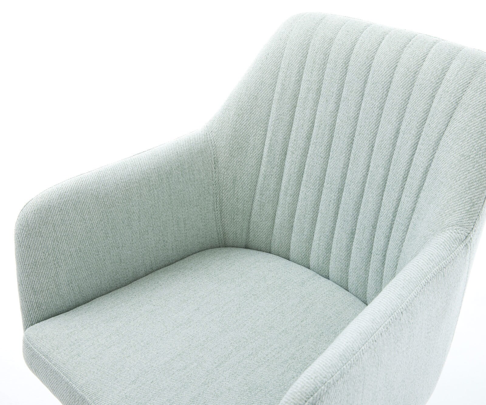 Chaise-de-salle-à-manger Greg-Flex rayures Vert menthe 4 pieds coniques noir ressorts ensachés 4