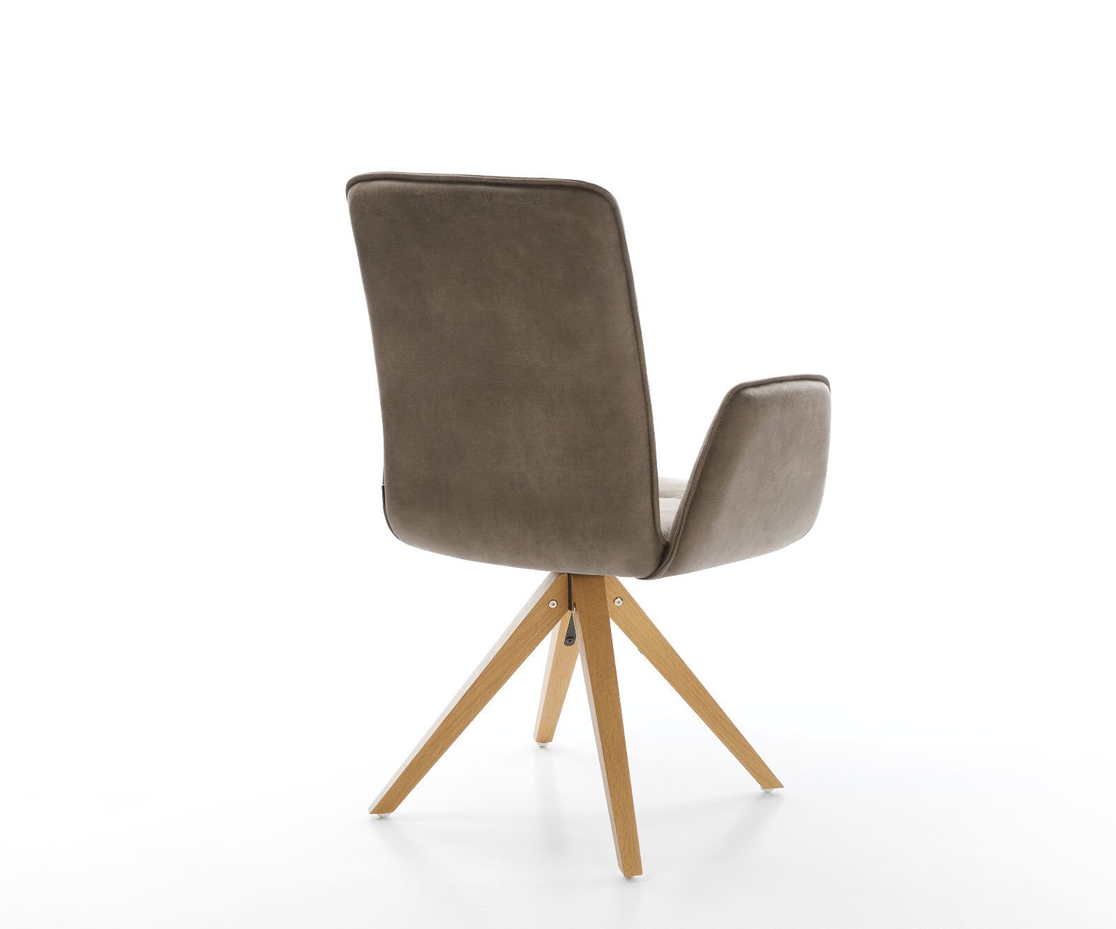 Esszimmerstuhl Vinja-Flex Mikrofaser Taupe Vintage Holzgestell kantig Natur 360° drehbar 4