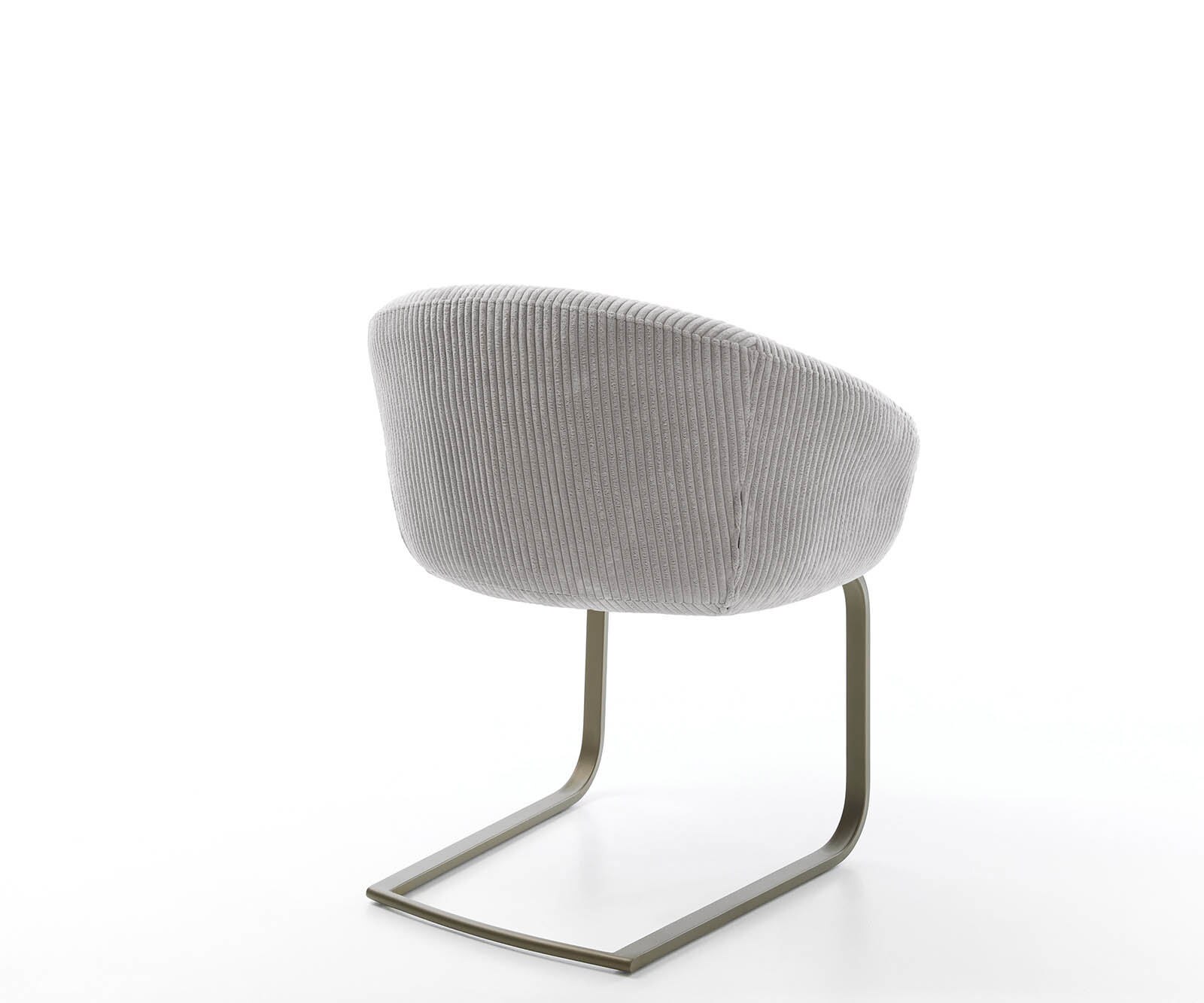 Cantilever Vinka-Flex avec accoudoirs côtelé gris argenté pied cantilever plat aspect titane ressorts ensachés 5