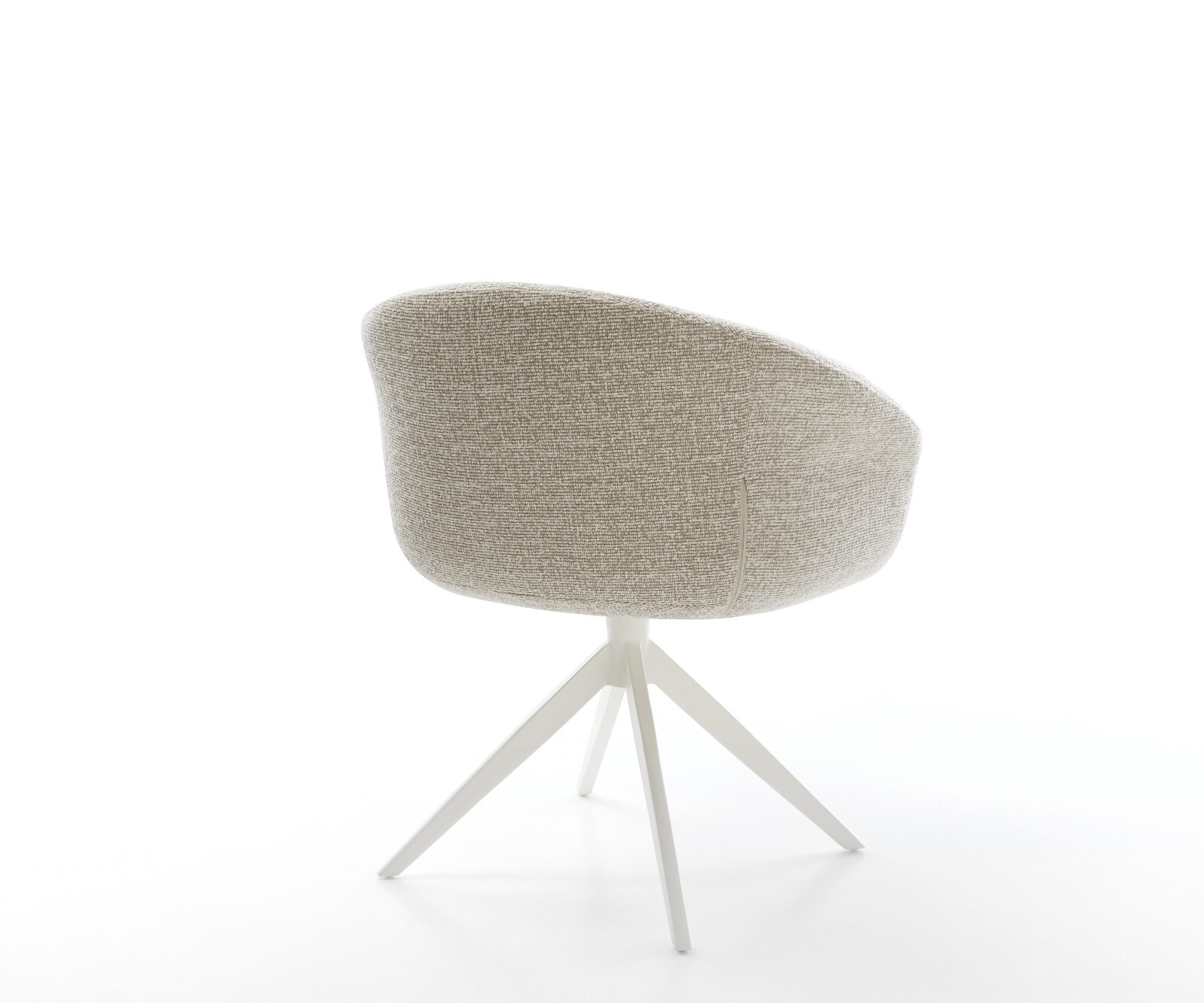 Chaise-pivotante Vinka-Flex avec accoudoirs tissu tissé doux beige pied croisé large blanc pivotement sur 360° fonction bascule resorts ensachés 4