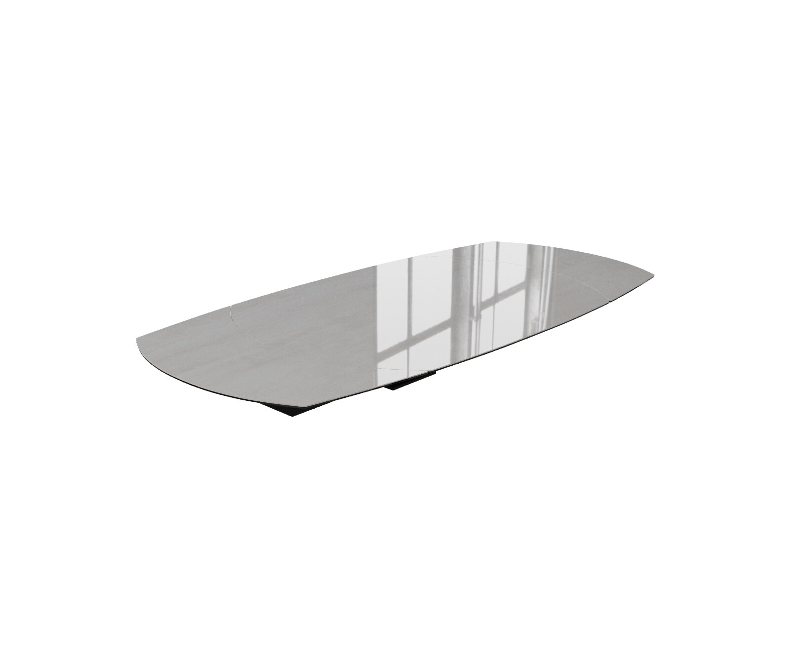 Esstischplatte Edge Boot 130-200x100 cm Keramik Onyx Champagne ausziehbar