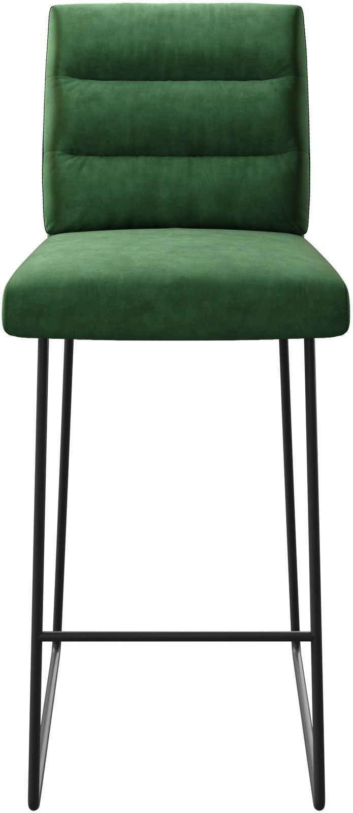 Chaise-de-bar Pela-Flex velours vert cadre de patins métal 3