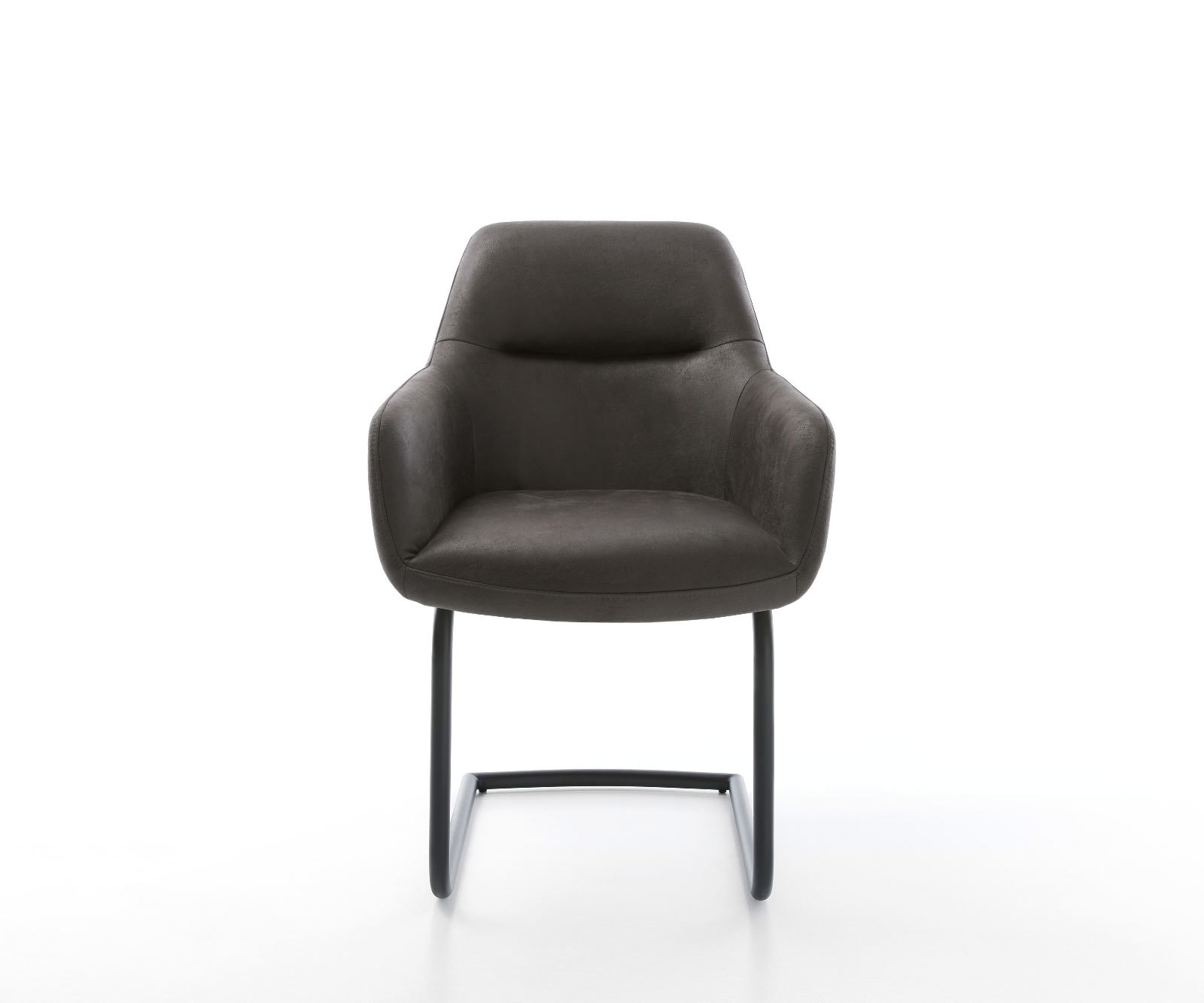 Cantilever Pejo-Flex microvelours anthracite vintage pied cantilever rond noir ressorts ensachés 2