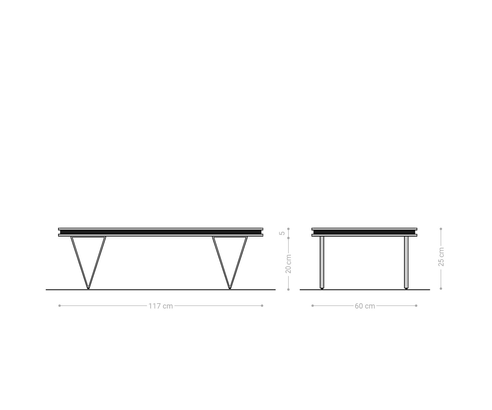Table-basse design Stonegrace 117x60x25 cm acacia naturel ardoise 4