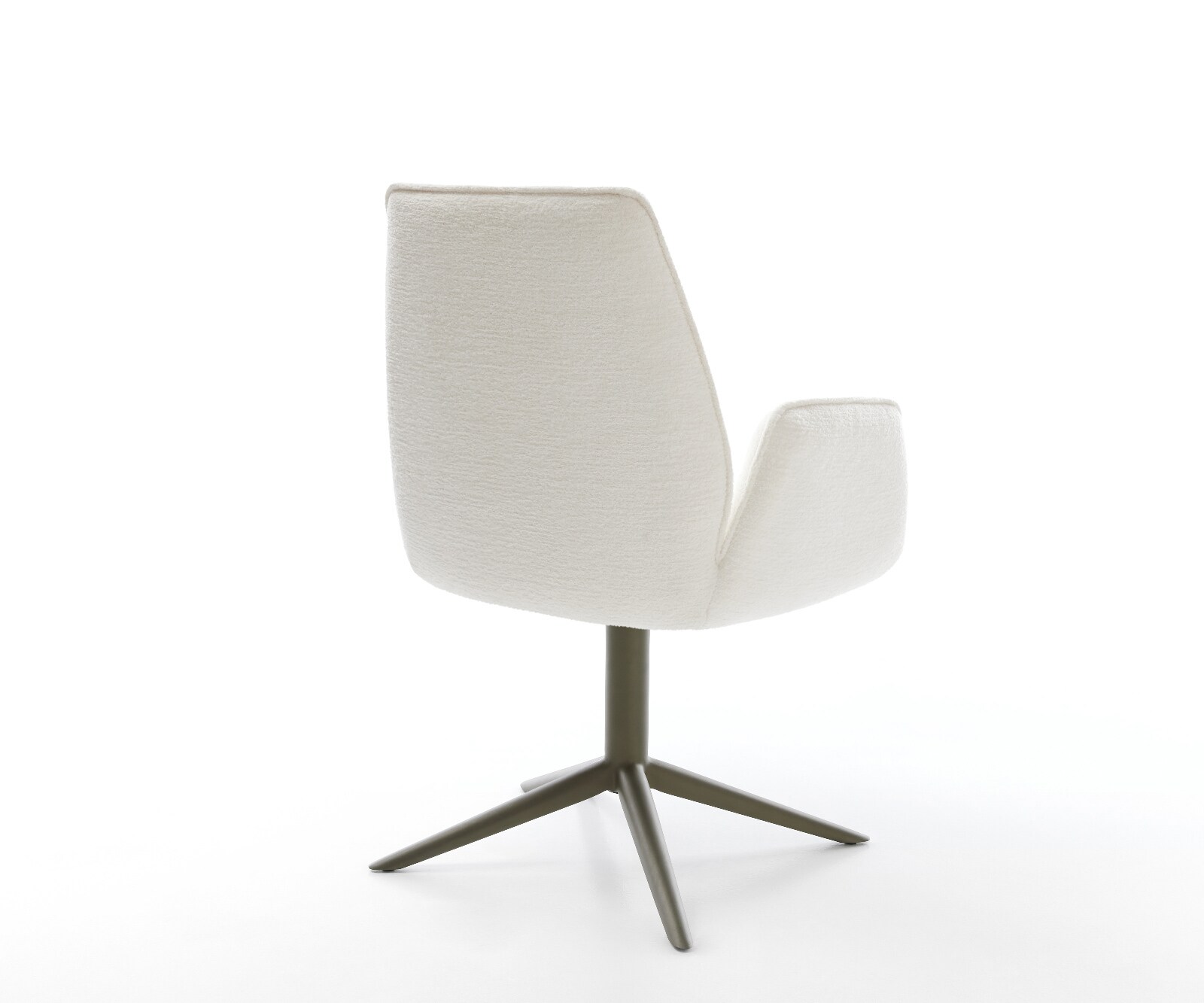 Chaise-pivotante Zoa-Flex bouclé doux beige pied de chaise 4 branches aspect titane pivotement sur 360° fonction bascule resorts ensachés 4