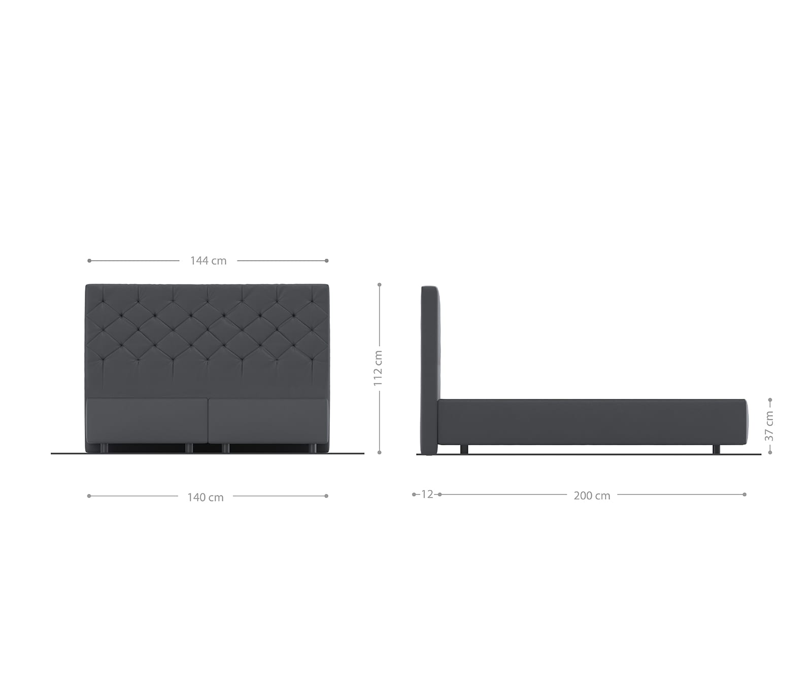 Boxspringgestell Dream-Great 140x200 cm Mikrofaser Grau 2 Boxspringgestell Dream-Great 140x200 cm Mikrofaser Grau 2