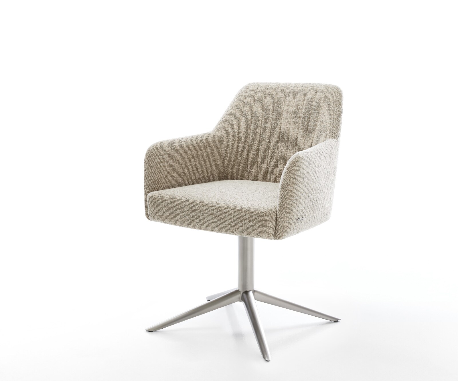 Drehstuhl Greg-Flex Webstoff Soft Beige Fußkreuz Edelstahl 360° drehbar Wippfunktion Taschenfederkern Drehstuhl Greg-Flex Webstoff Soft Beige Fußkreuz Edelstahl 360° drehbar Wippfunktion Taschenfederkern