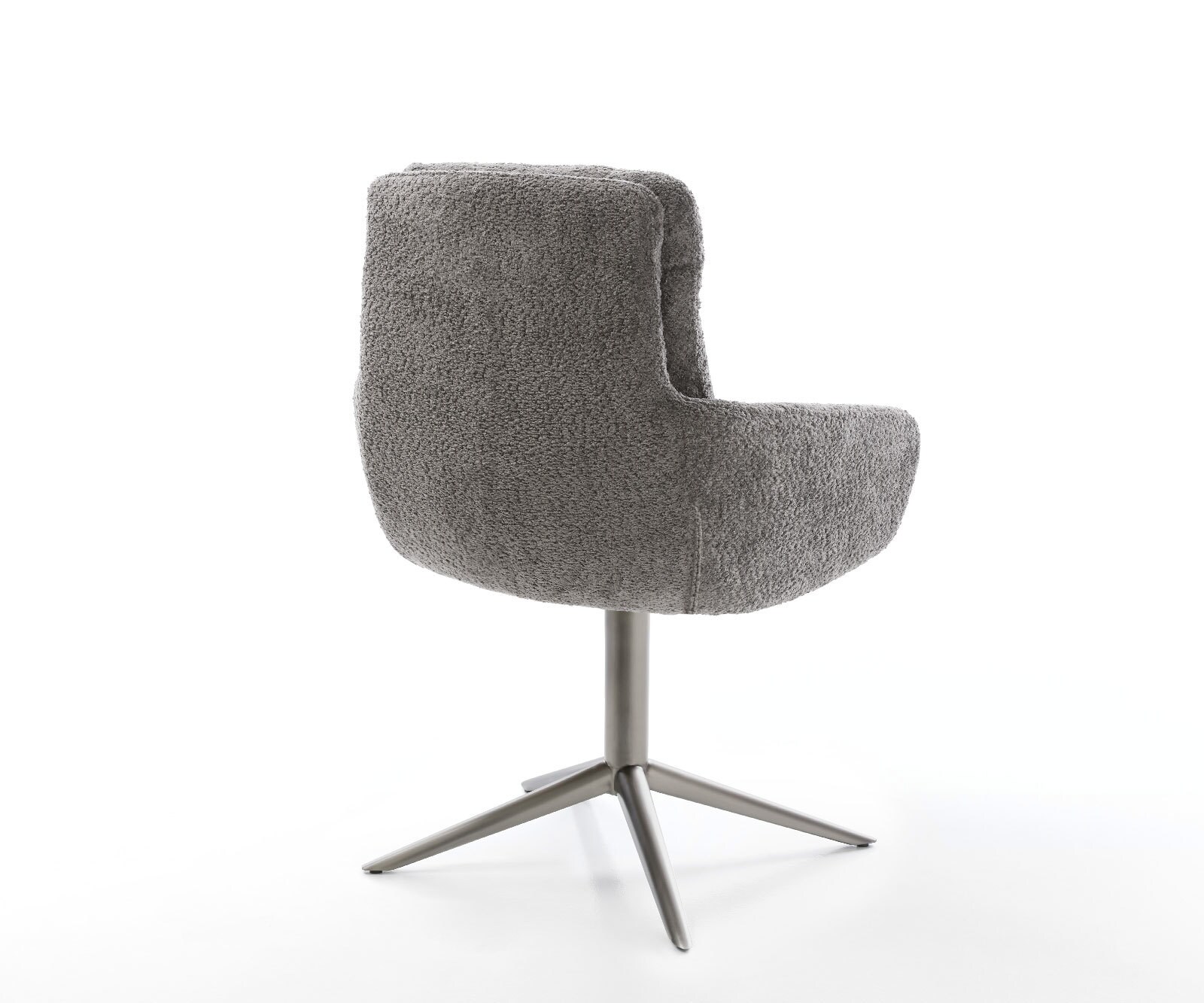 Drehstuhl Abelia-Flex mit Armlehnen Bouclé Grau Fußkreuz Graphit 360° drehbar Wippfunktion 5