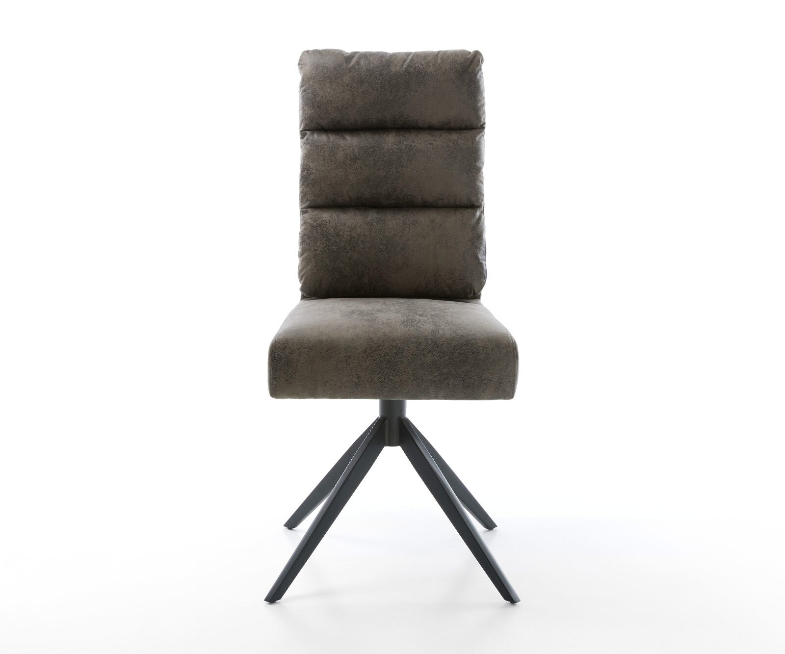 Chaise-pivotante Pela-Flex microvelours gris antique pied croisé large noir pivotement sur 360° fonction bascule ressorts ensachés 1