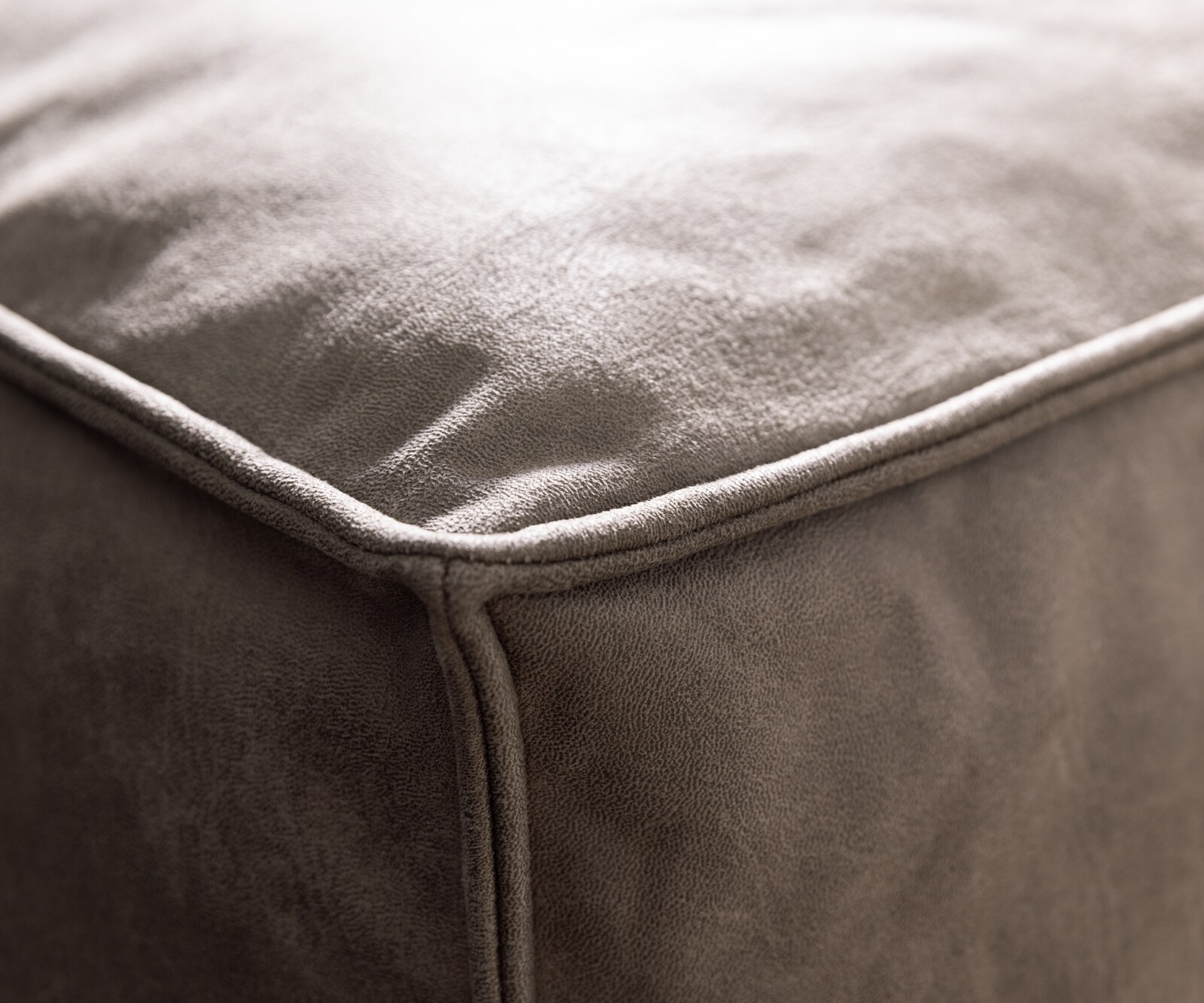 Ecksofa Freestyle 310x200 cm Mikrofaser Taupe Vintage Kedernaht 5