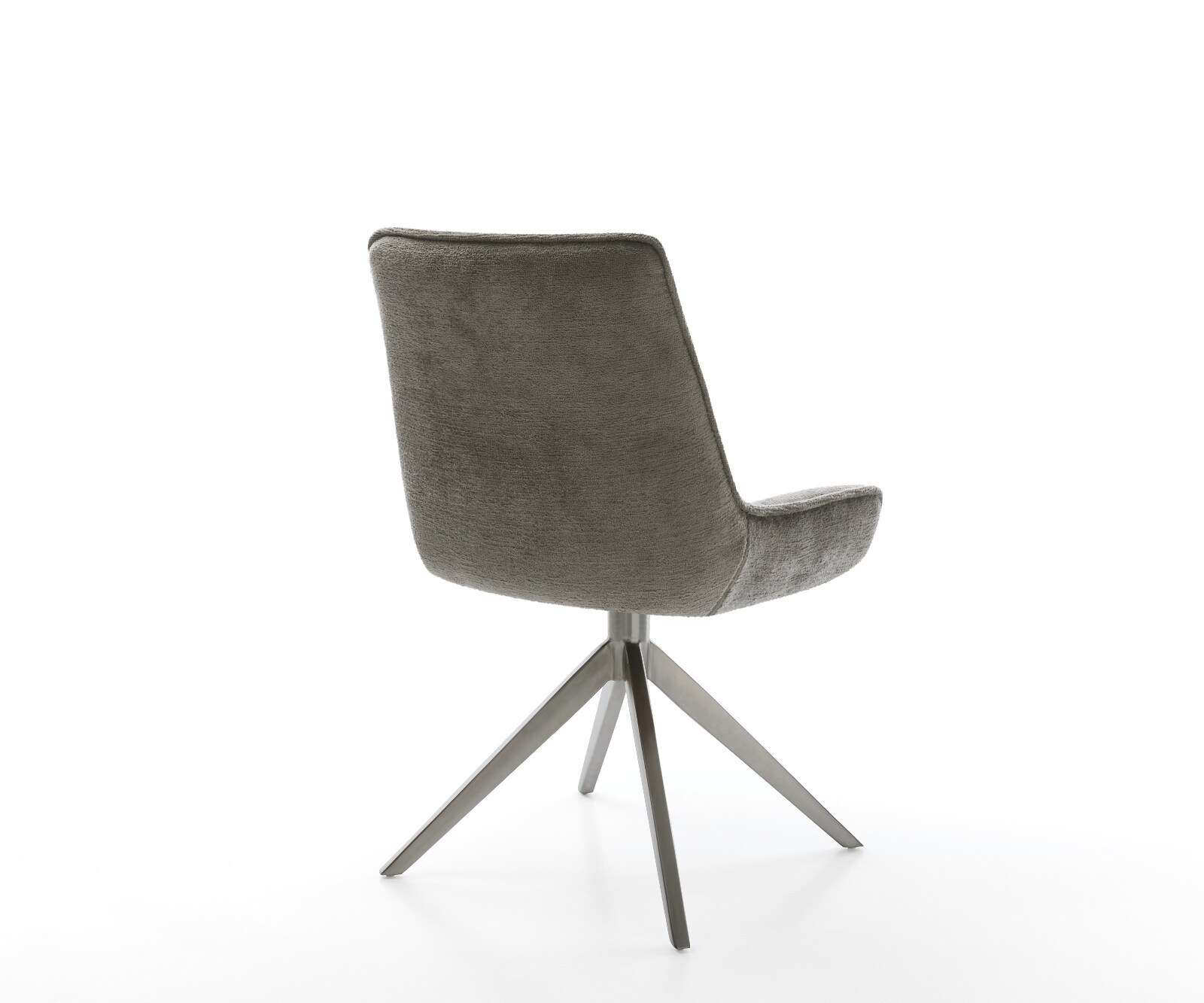 Chaise-pivotante Taimi-Flex bouclé doux couleur boue pied croisé large grafiete pivotement sur 360° fonction bascule 5
