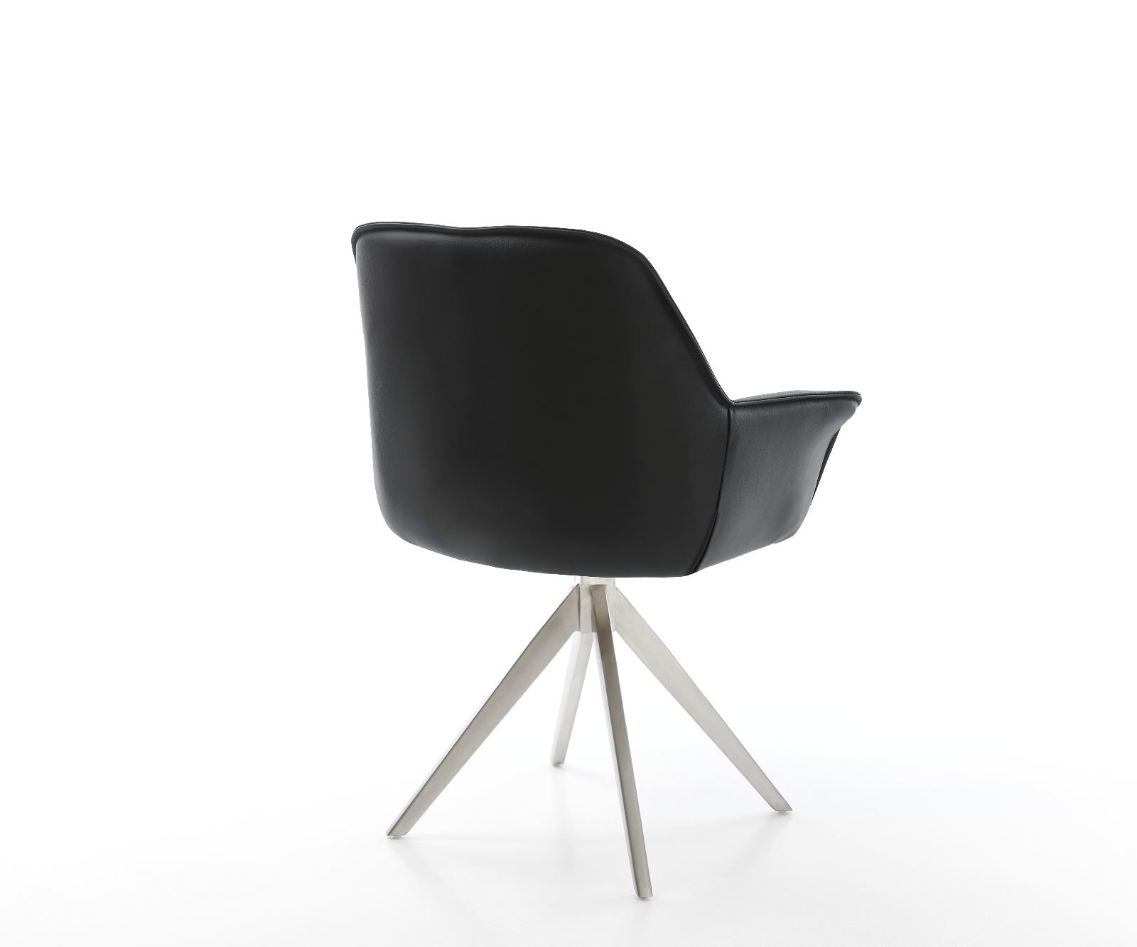 Esszimmerstuhl Keila-Flex mit Armlehnen Echt-Leder Schwarz Kreuzgestell kantig Edelstahl 5 Esszimmerstuhl Keila-Flex mit Armlehnen Echt-Leder Schwarz Kreuzgestell kantig Edelstahl 5