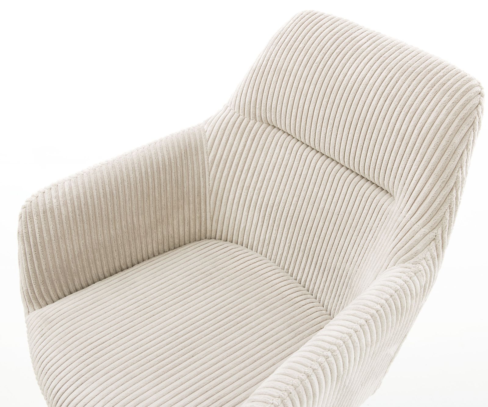 Chaise-pivotante Pejo-Flex côtelé beige pied de chaise 4 branches grafiete pivotement sur 360° fonction bascule ressorts ensachés 4