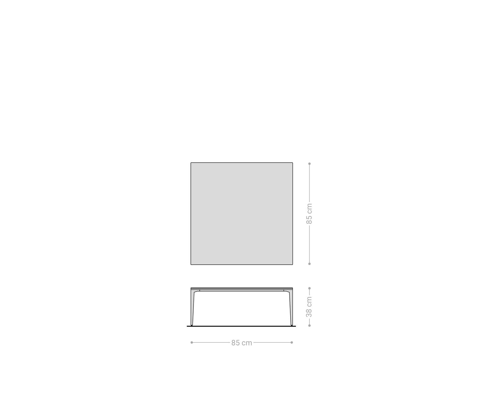 Couchtisch Levente 85x85 cm Keramik Laminam® Nero Greco Anthrazit Gestell Metall Schwarz 8