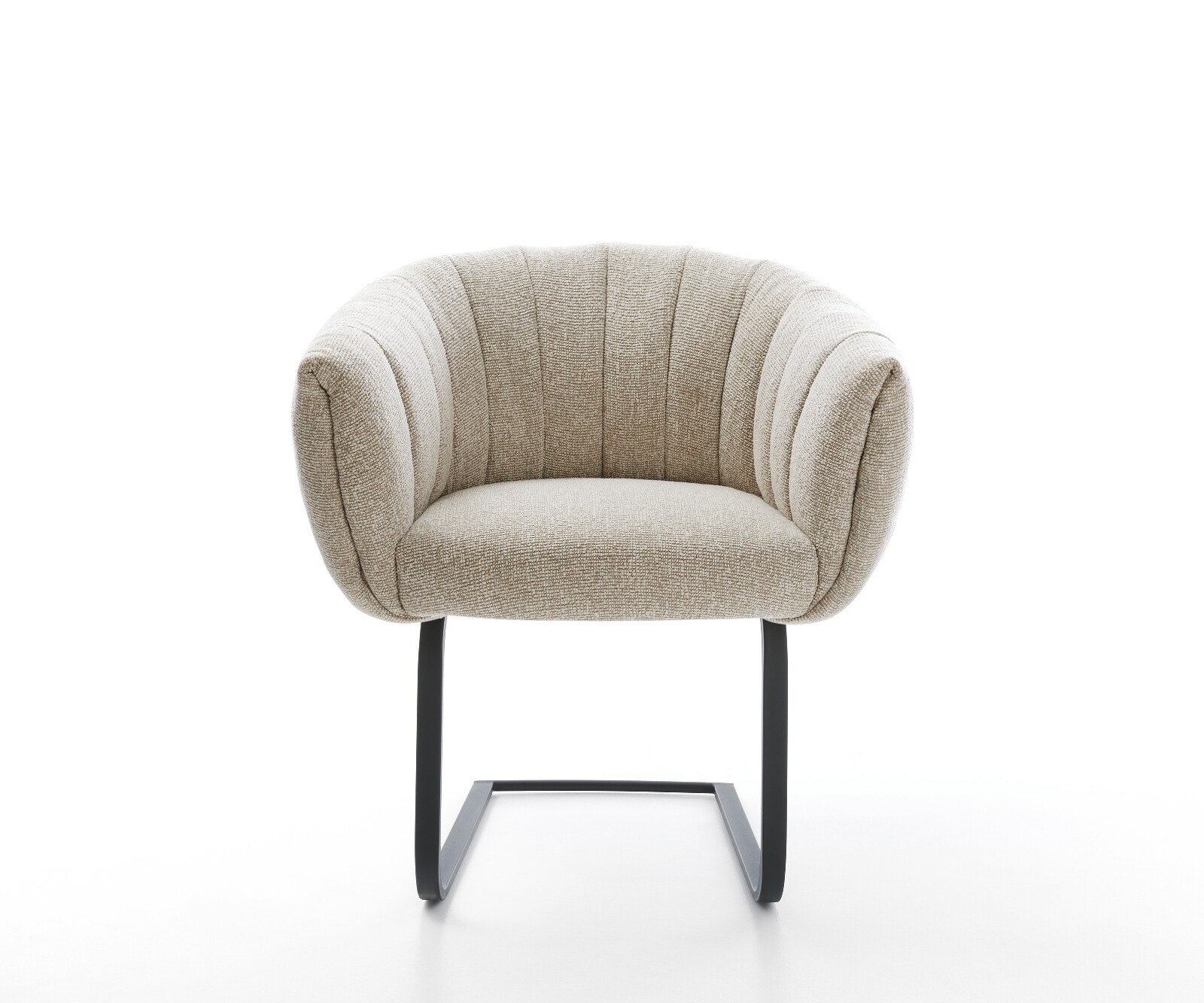 Cantilever Jada-Flex tissu tissé doux beige pied cantilever plat noir ressorts ensachés 2