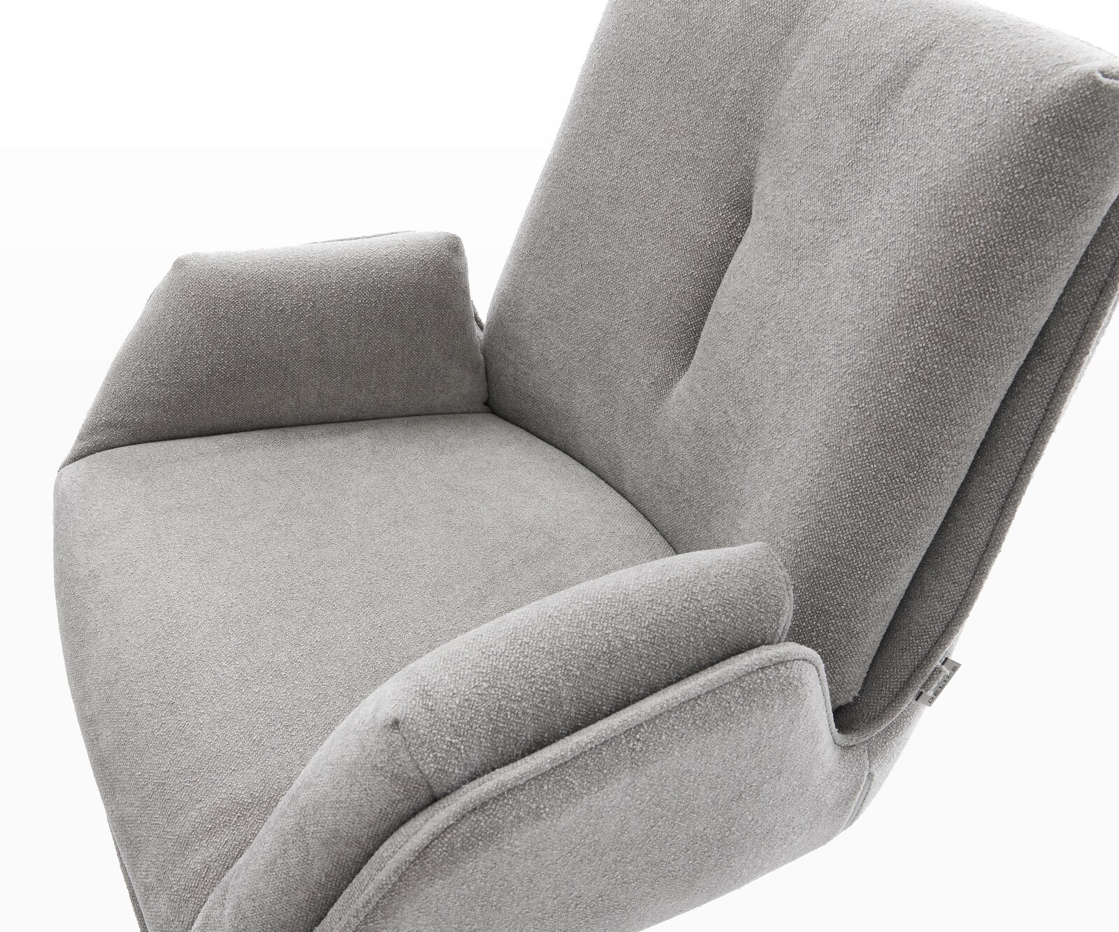 Barstuhl Clea-Flex Strukturstoff Soft Grau Freischwinger Flach Edelstahl Taschenfederkern 4