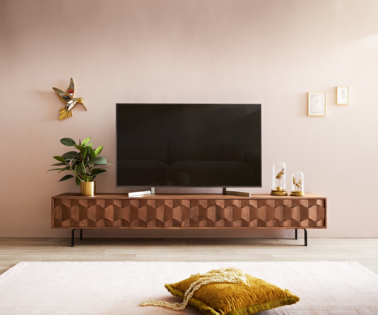 Buffet bas Fevo 220 cm acacia marron 4 portes 1 Buffet bas Fevo 220 cm acacia marron 4 portes 1