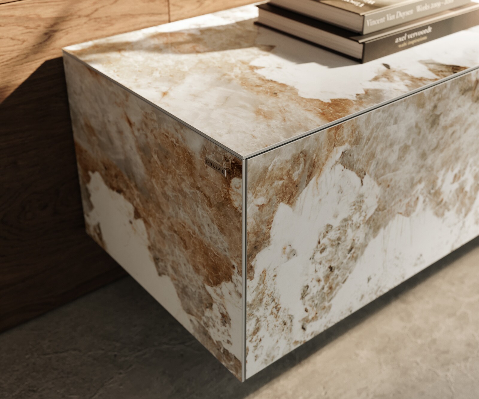 Lowboard Cuor 220 cm Keramik Minas Melange Weiß-Beige 1 Klappe 2 Schubfächer Schwebend 5 Lowboard Cuor 220 cm Keramik Minas Melange Weiß-Beige 1 Klappe 2 Schubfächer Schwebend 5