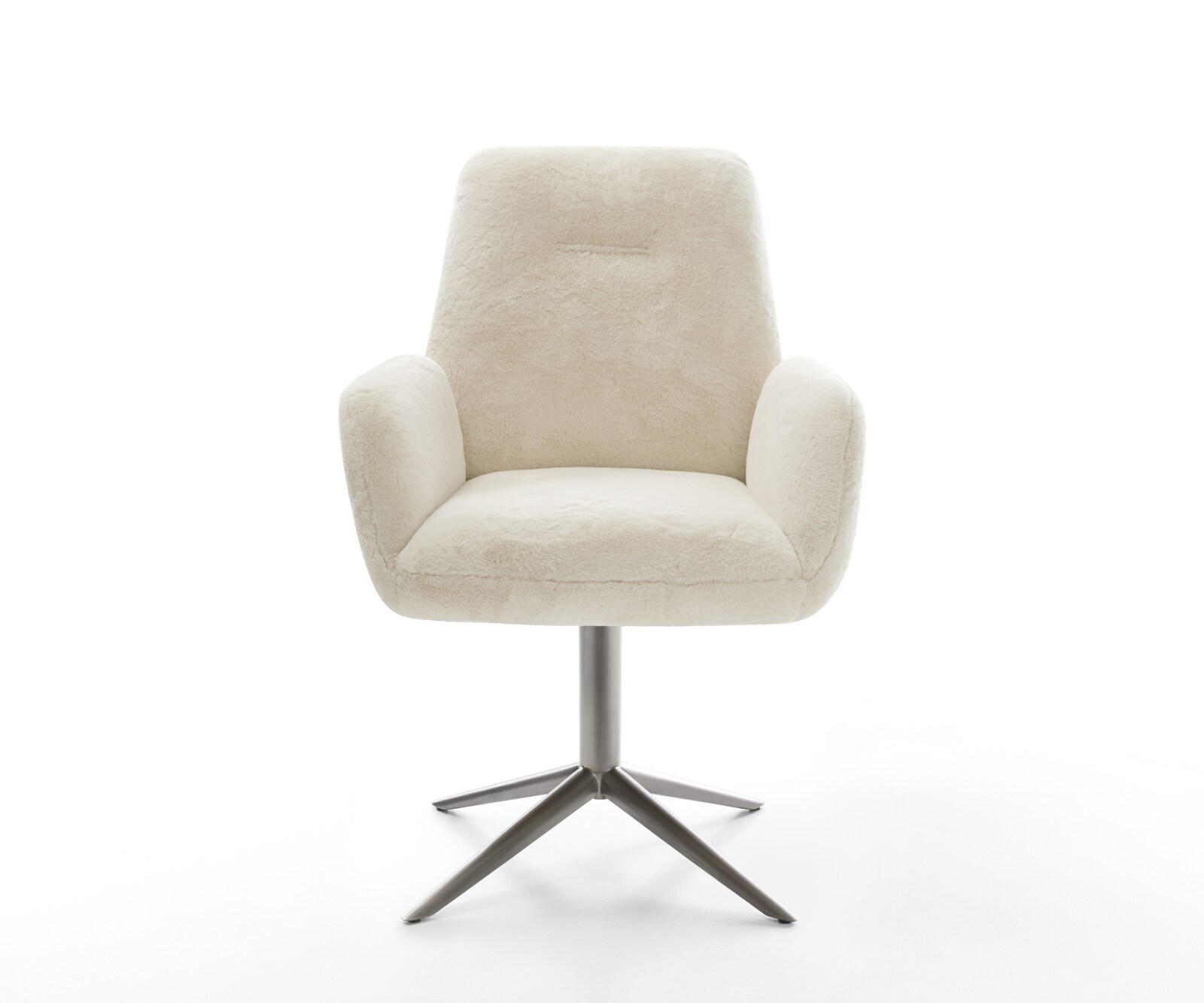 Drehstuhl Zoa-Flex Plüsch Creme-Weiß Fußkreuz Graphit 360° drehbar Wippfunktion Taschenfederkern 1