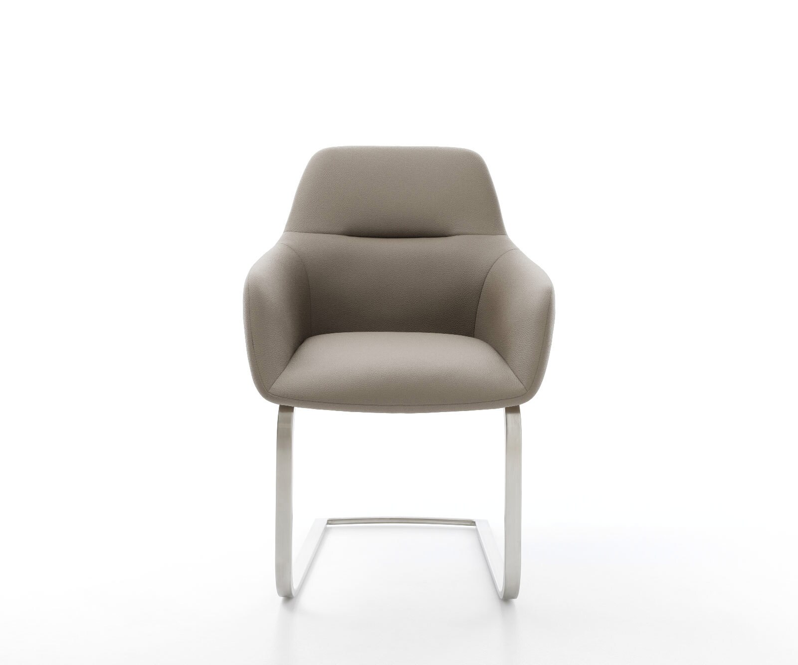 Cantilever Pejo-Flex cuir de vache couleur boue pied cantilever plat acier inoxydable brossé ressorts ensachés 1
