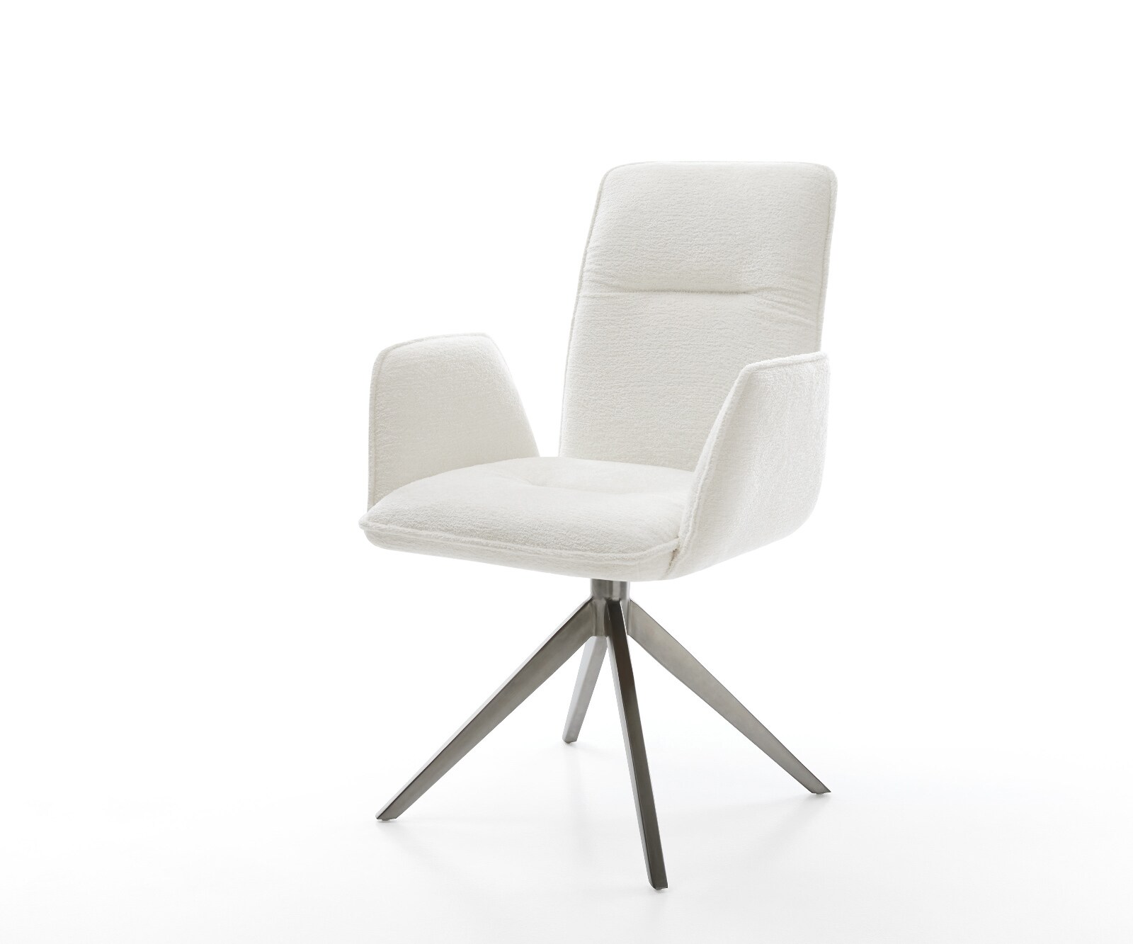 Drehstuhl Vinja-Flex Bouclé Soft Beige Kreuzgestell breit Graphit 360° drehbar Wippfunktion 1