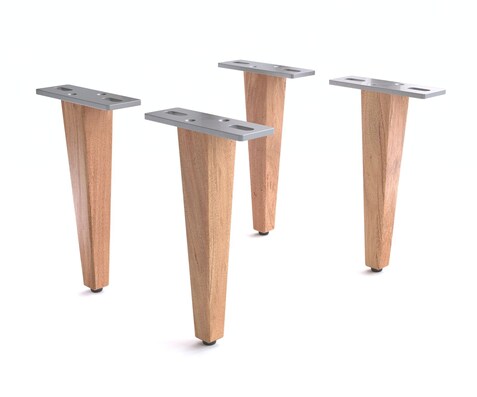 Pied-en-bois 20cm acacia nature (set de 4)