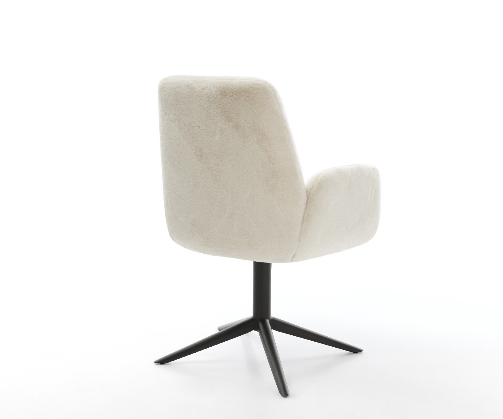 Chaise-pivotante Zoa-Flex peluche crème-blanc pied de chaise 4 branches noir pivotement sur 360° fonction bascule resorts ensachés 4