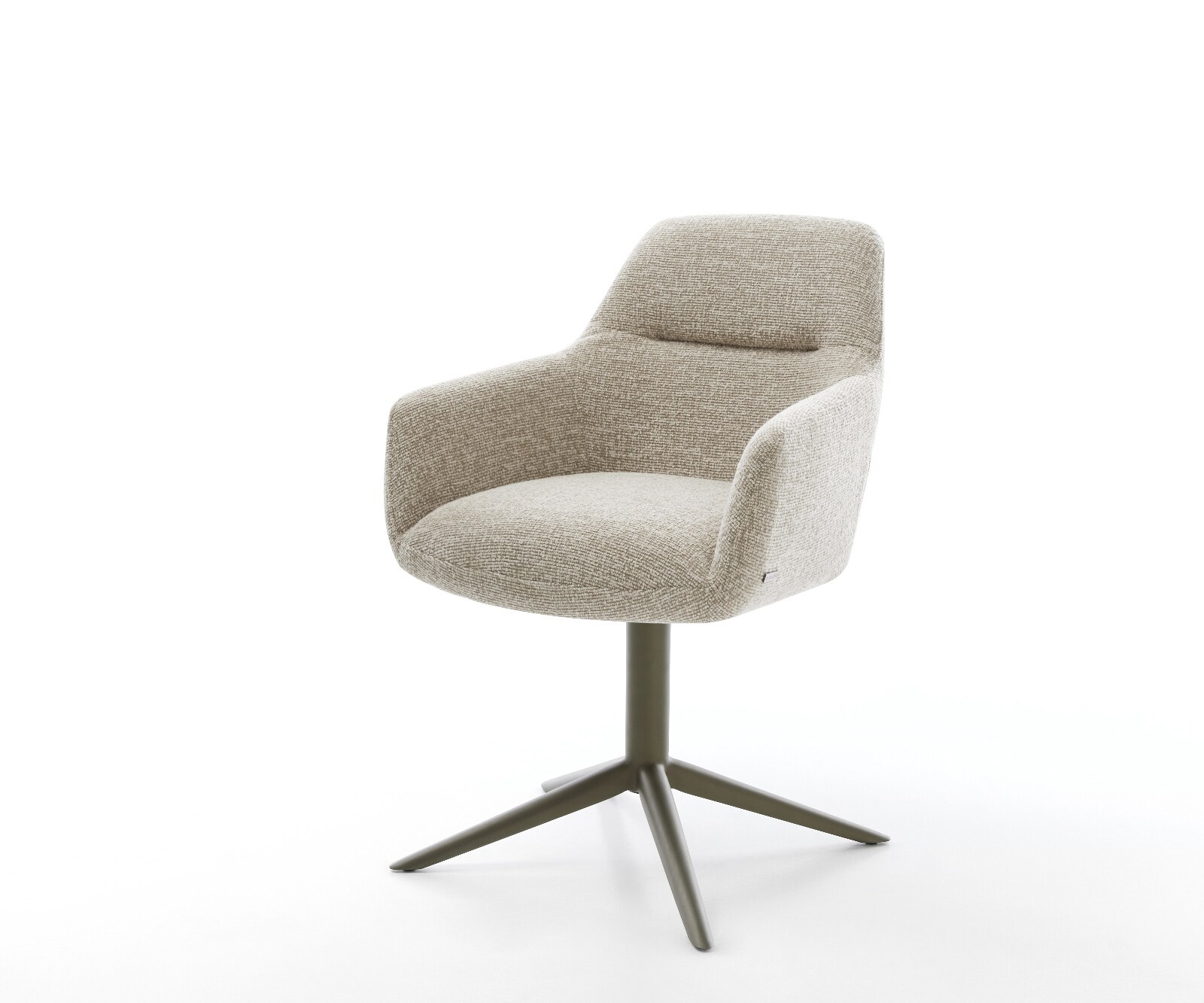 Drehstuhl Pejo-Flex Webstoff Soft Beige Fußkreuz Effektfinish Titan 360° drehbar Wippfunktion Taschenfederkern 1