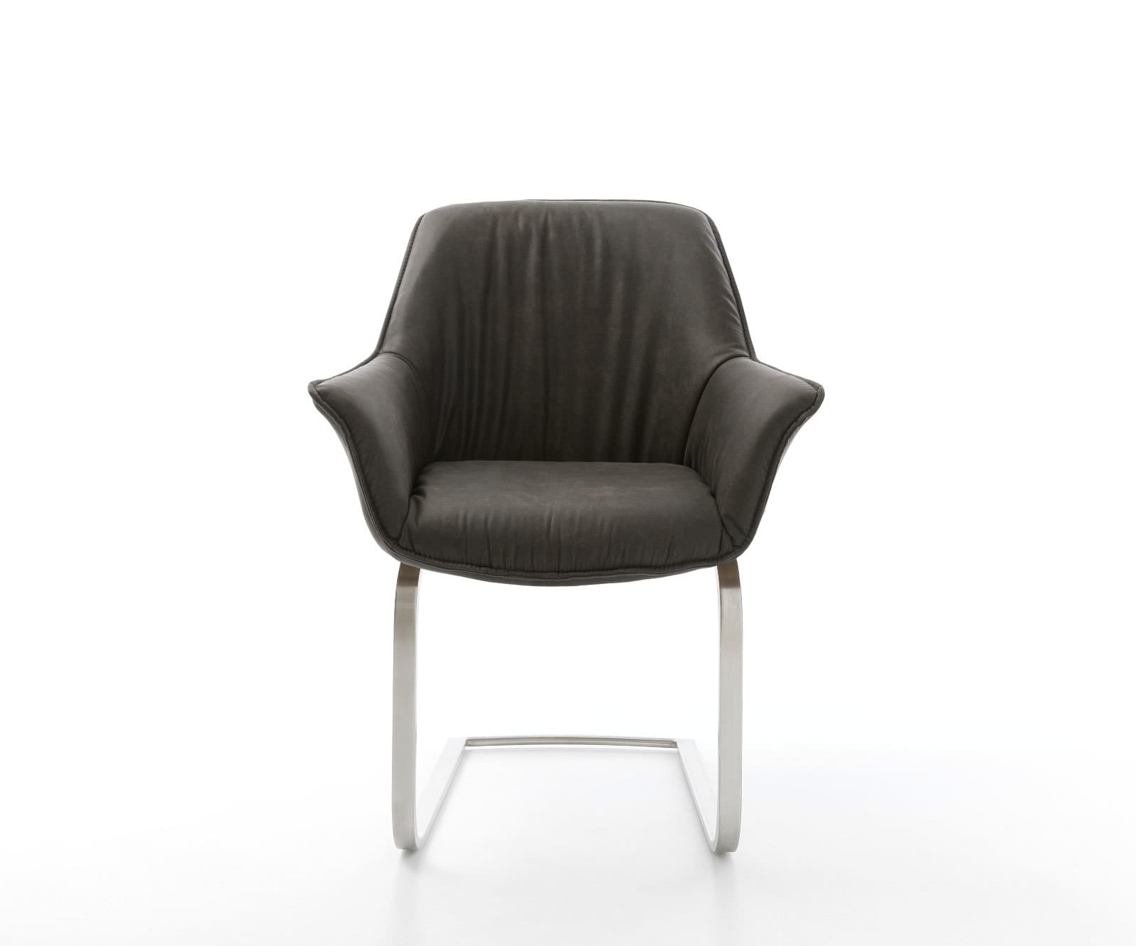 Freischwinger Keila-Flex mit Armlehnen Mikrofaser Anthrazit Vintage Freischwinger flach Edelstahl 5 Freischwinger Keila-Flex mit Armlehnen Mikrofaser Anthrazit Vintage Freischwinger flach Edelstahl 5