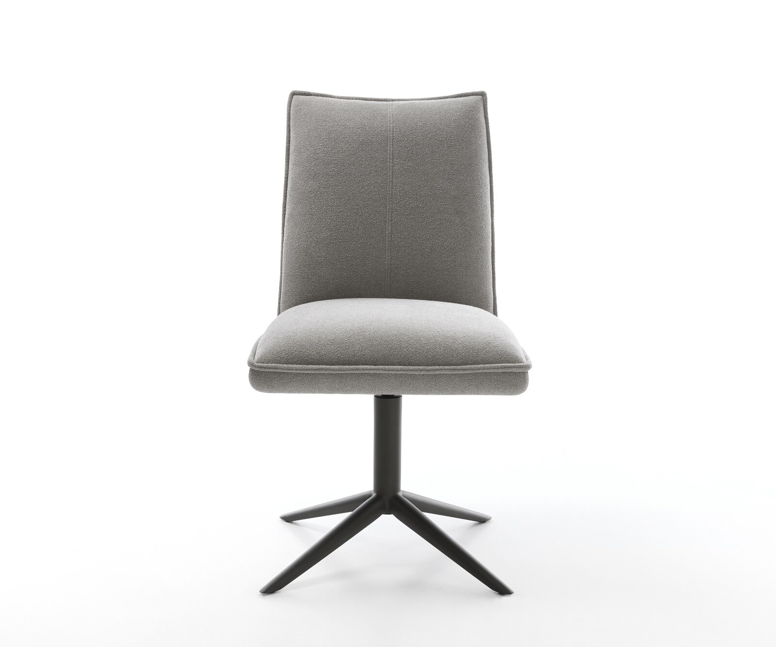 Chaise-pivotante Lelio-Flex tissu structuré doux gris pied de chaise 4 branches noir pivotement sur 360° fonction bascule resorts ensachés 2